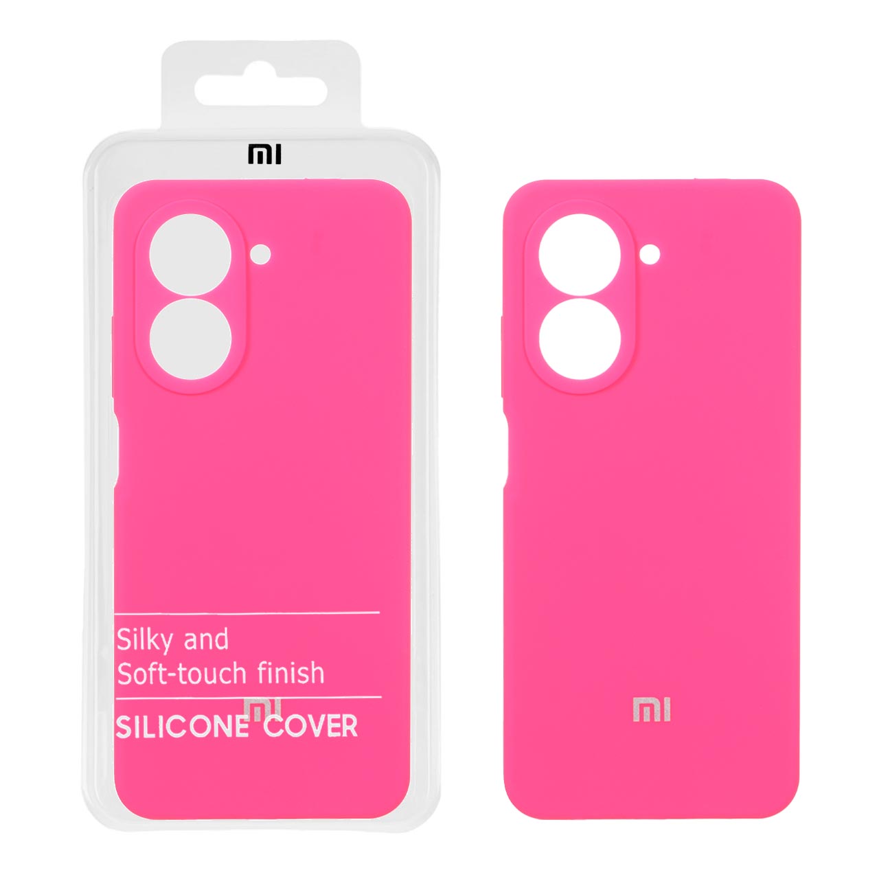 قاب سیلیکونی پاک کنی اورجینال درجه یک Xiaomi Redmi A5 / Poco C71 - صورتی فانتزی (پک دار)