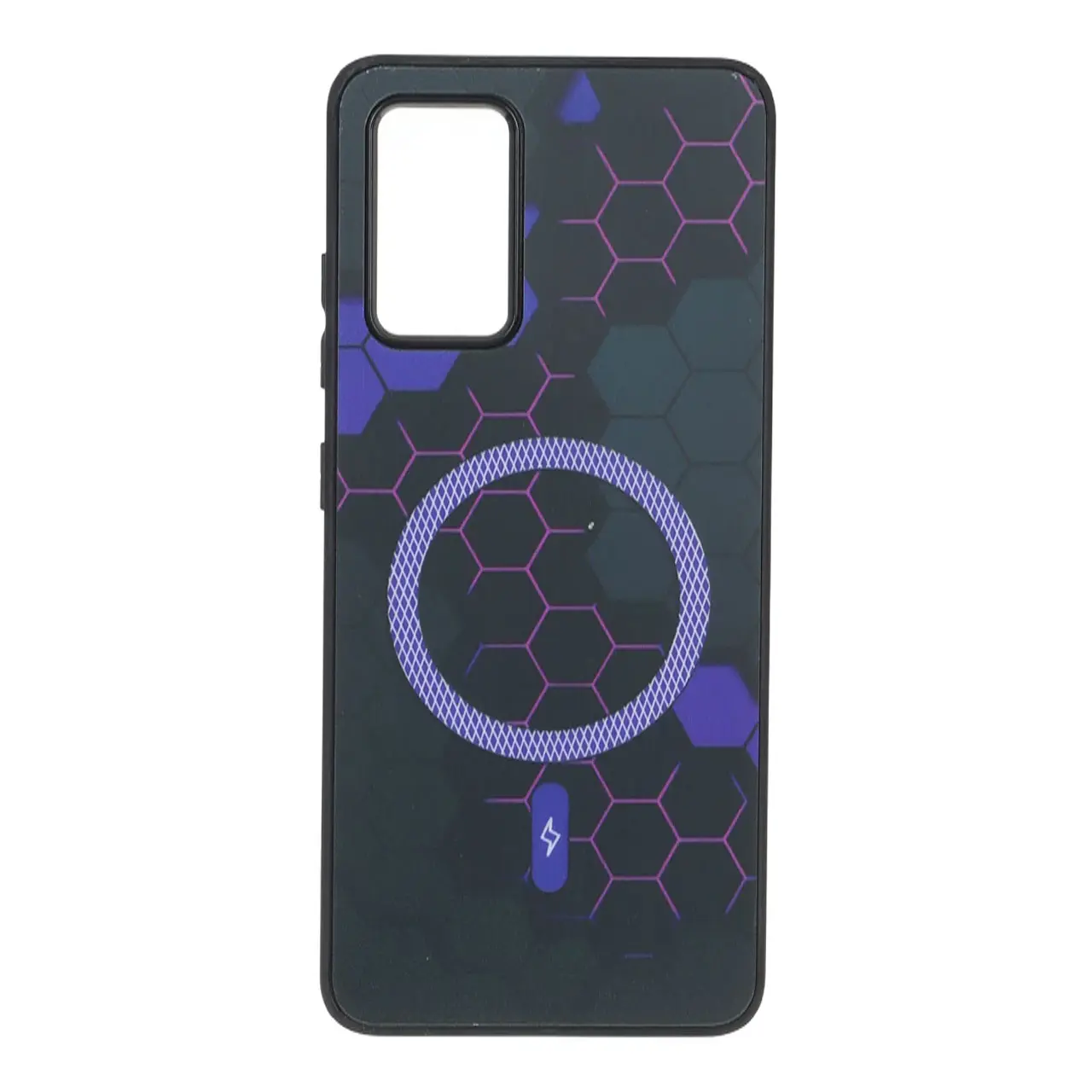 قاب طرح Hexagon مگ سیف هاشور دار بنفش مناسب برای سامسونگ گلکسی A32 4G