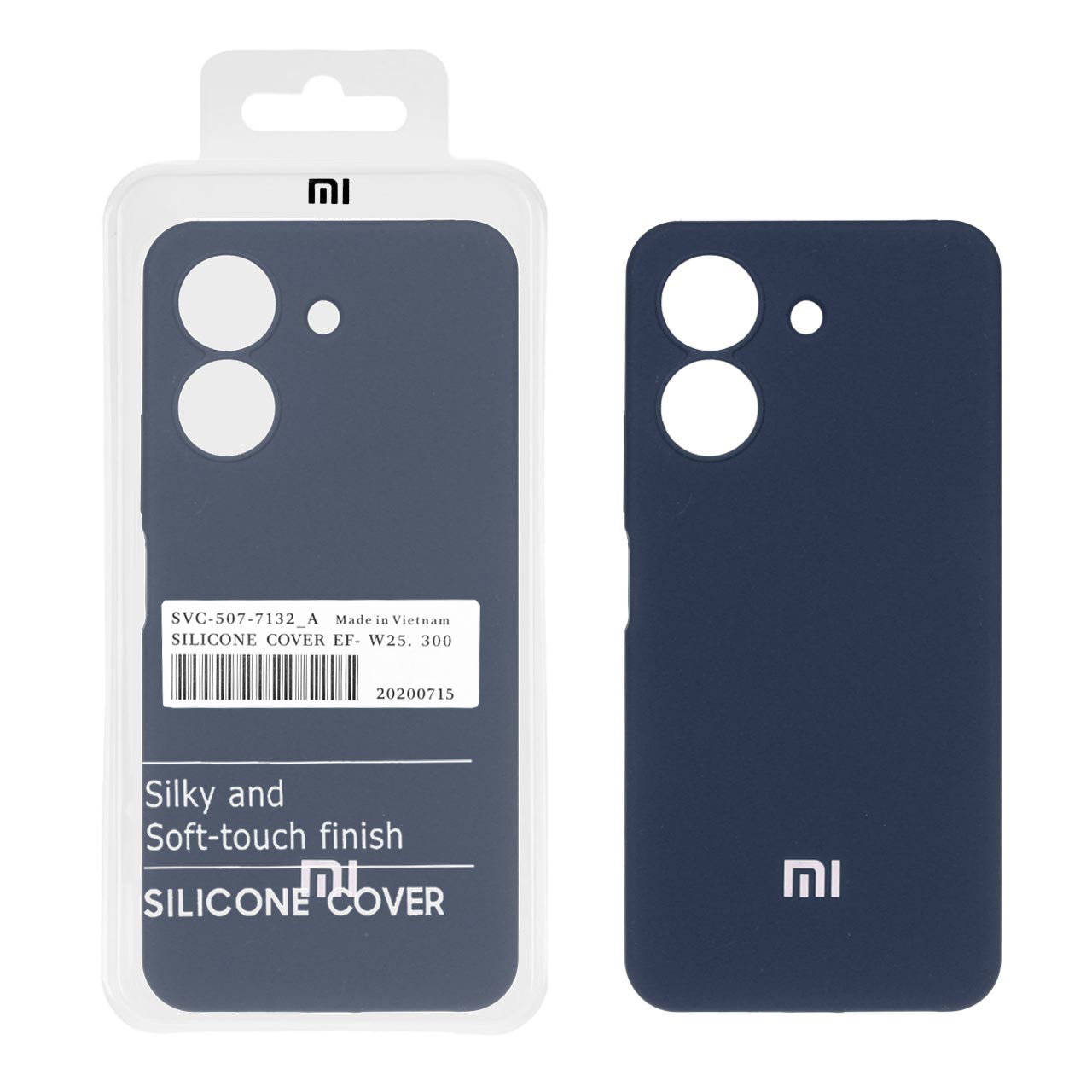 قاب سیلیکونی پاک کنی اورجینال درجه یک Xiaomi Redmi 13C / Poco C65 - سرمه ای تیره (پک اصلی)