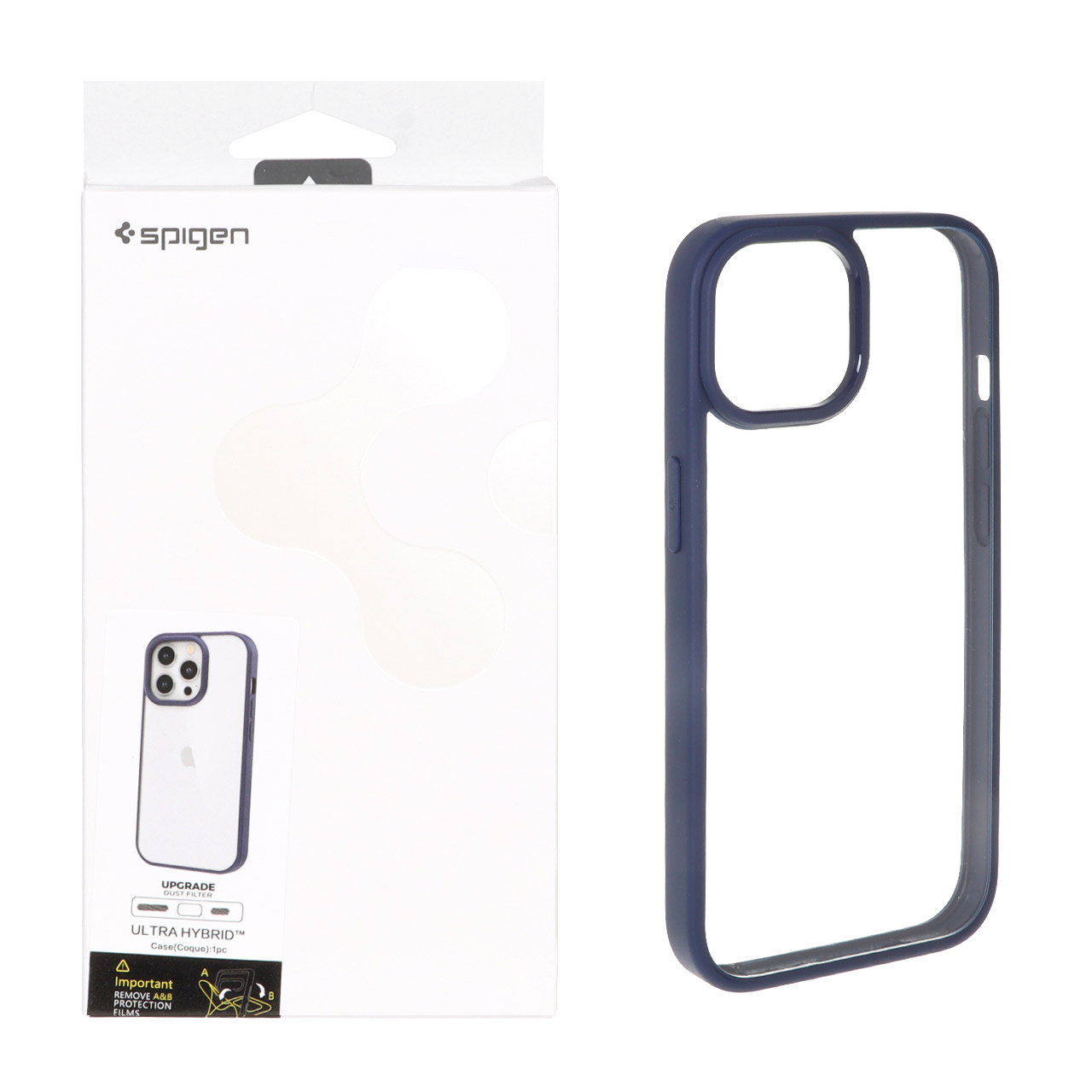 قاب اورجینال Spigen Ultra Hybrid با توری اسپیکر فلزی مناسب برای آیفون 15، آیفون 14 و آیفون 13 سرمه ای