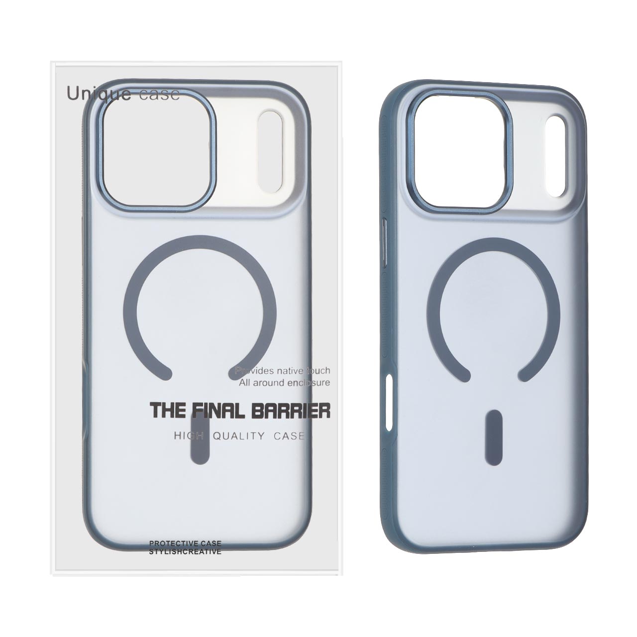 قاب اورجینال Unique Case مات MagSafe دور رنگی Soft لنز آلومینیومی Apple iPhone 17 Pro Max - سرمه ای (پک دار)
