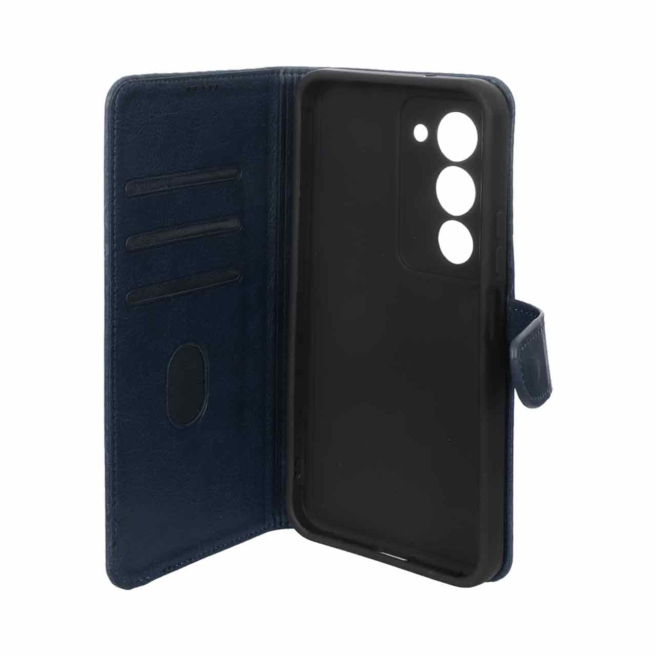 کیف چرمی مگنتی محافظ لنزدار مناسب برای شیائومی ردمی ۱۵ 4G سرمه ای