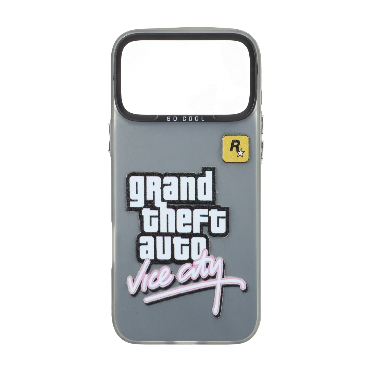قاب طرح Grand Theft Auto Vice City (GTA Vice City) با دکمه کروم و محافظ لنز SO COOL مناسب برای آیفون 17 پرو مکس