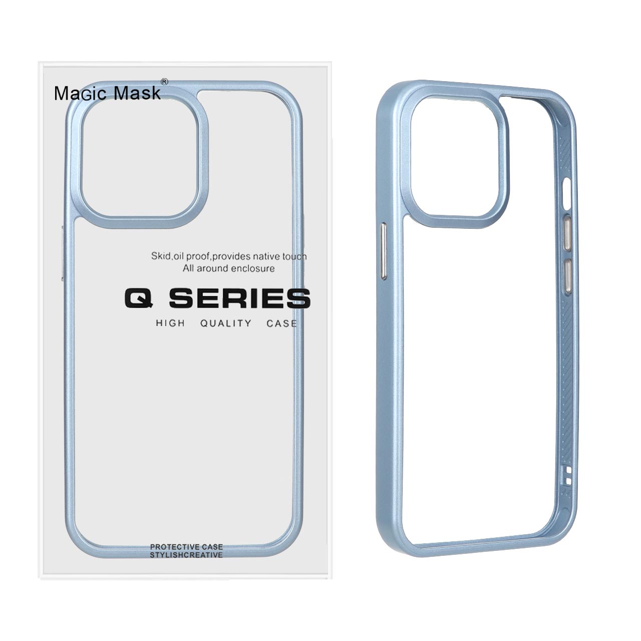 قاب طرح Q Series شفاف Ice آبی مناسب برای آیفون 13 پرو