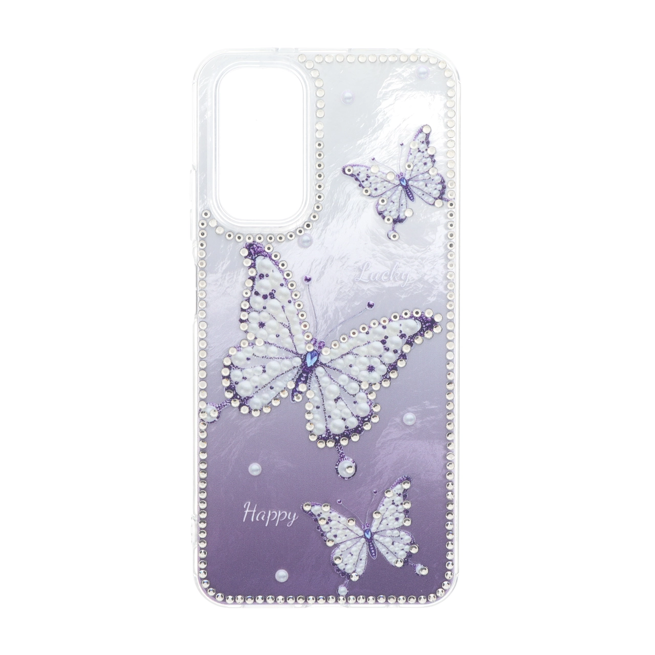 قاب اطلسی Butter Fly نگین دار Xiaomi Redmi Note 12S / Xiaomi Redmi Note 11 4G / Redmi Note 11S - بنفش