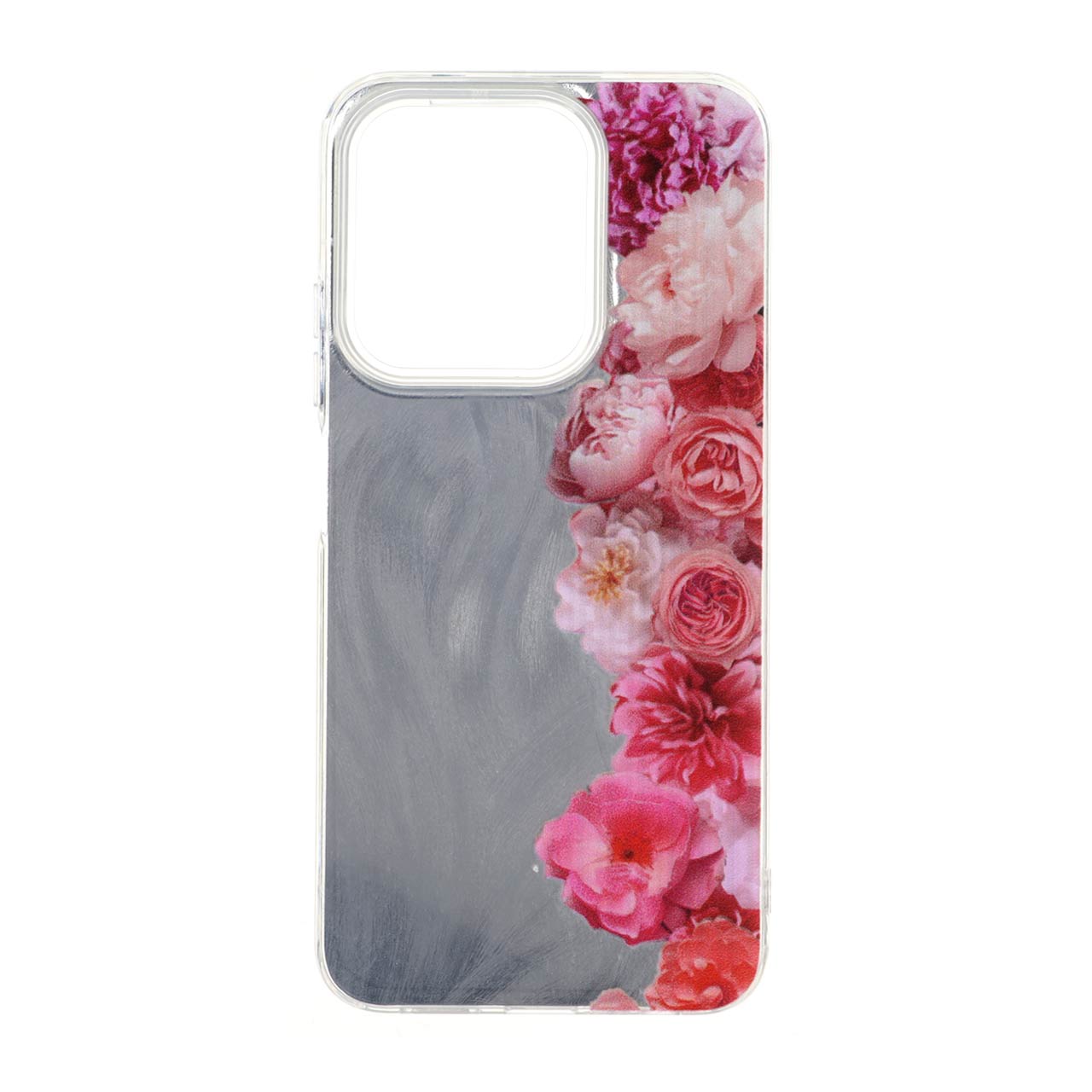 قاب طرح گل اطلسی (Flower) دور شفاف مناسب برای شیائومی ردمی 15C و پوکو C85