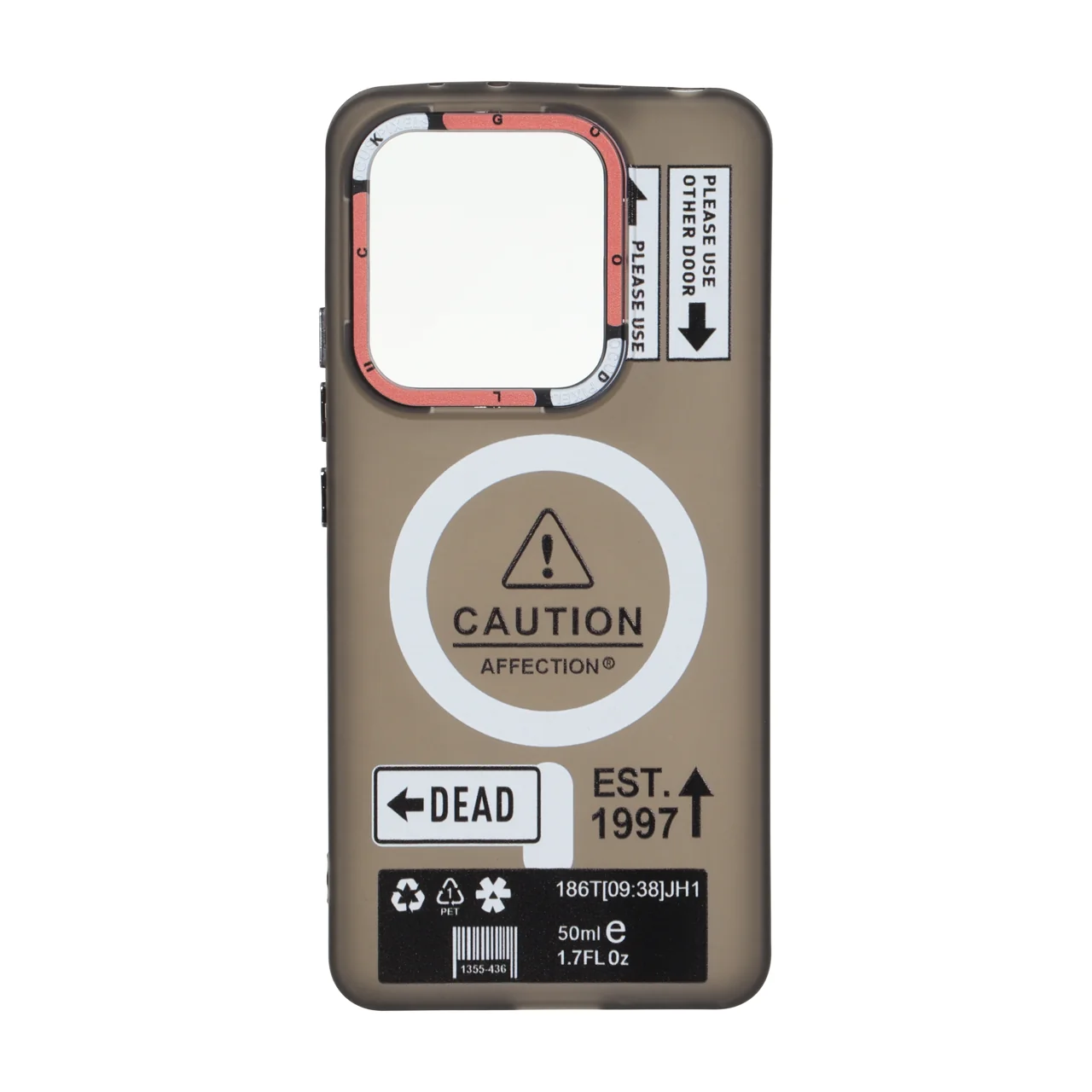 قاب Caution مات طرح مگ سیف دکمه متال مناسب برای شیائومی ردمی نوت 14 4G
