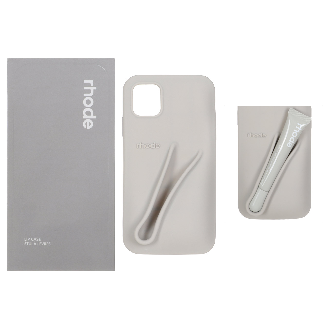 قاب سیلیکونی پاک کنی اورجینال rhode با ست لیپ گلاس Apple iPhone 11 - طوسی