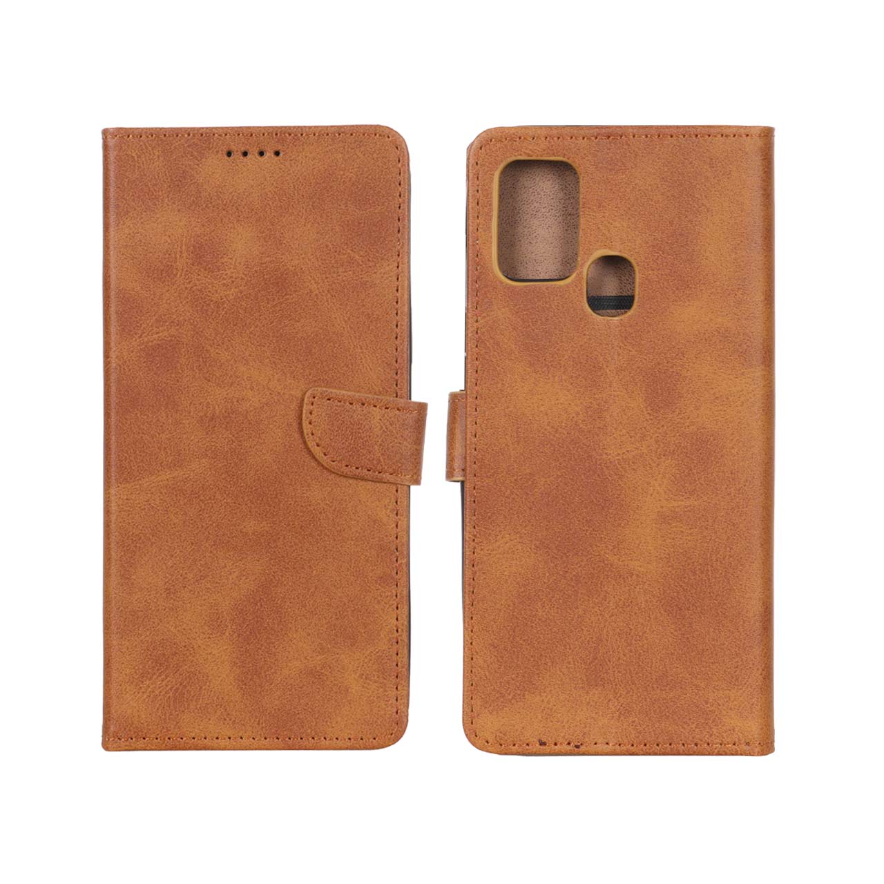 کیف چرمی مگنتی مدل Wallet مناسب برای گوشی سامسونگ گلکسی A21s - رنگ عسلی