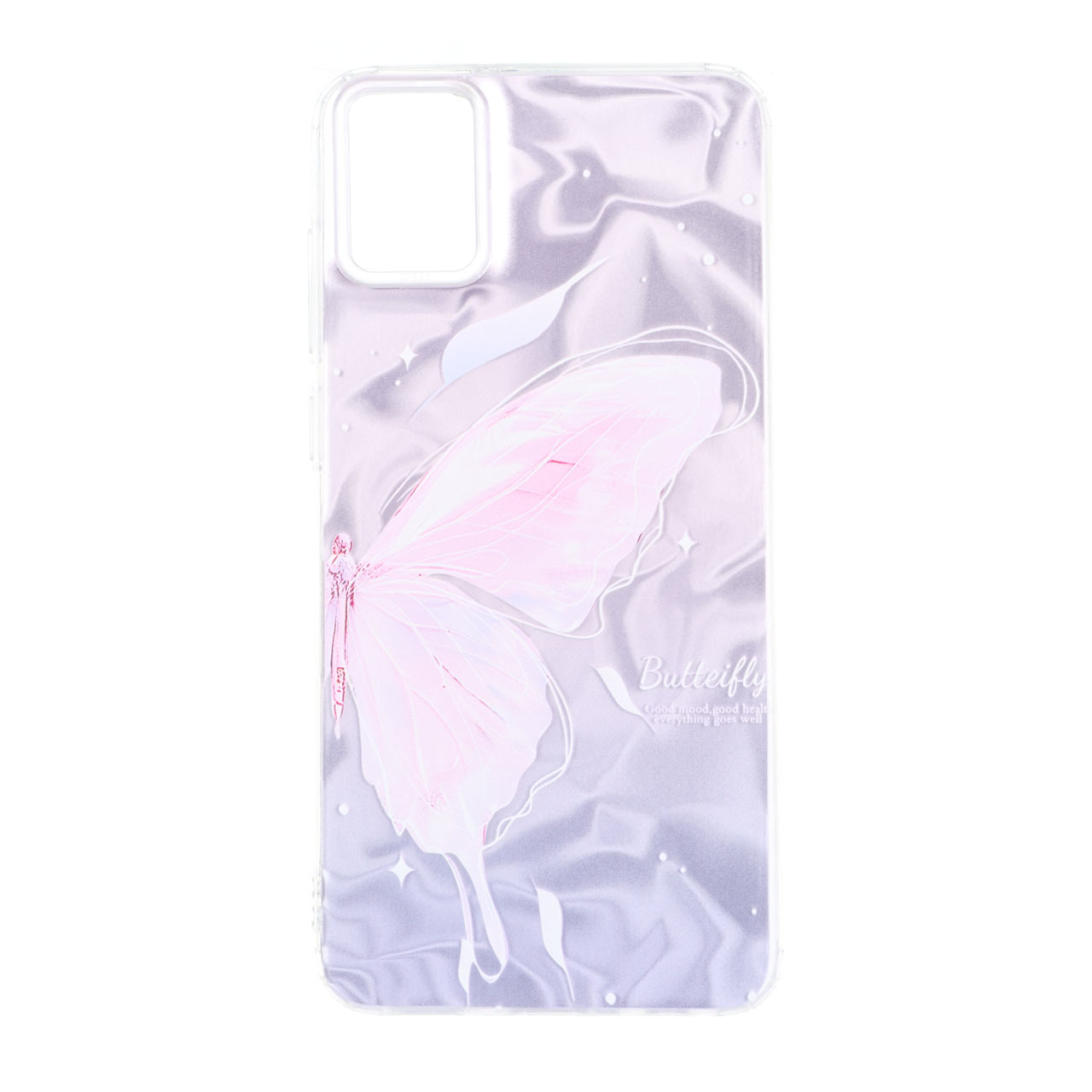قاب Silver Cloud دور ژله ای طرح پروانه مناسب برای سامسونگ گلکسی A05
