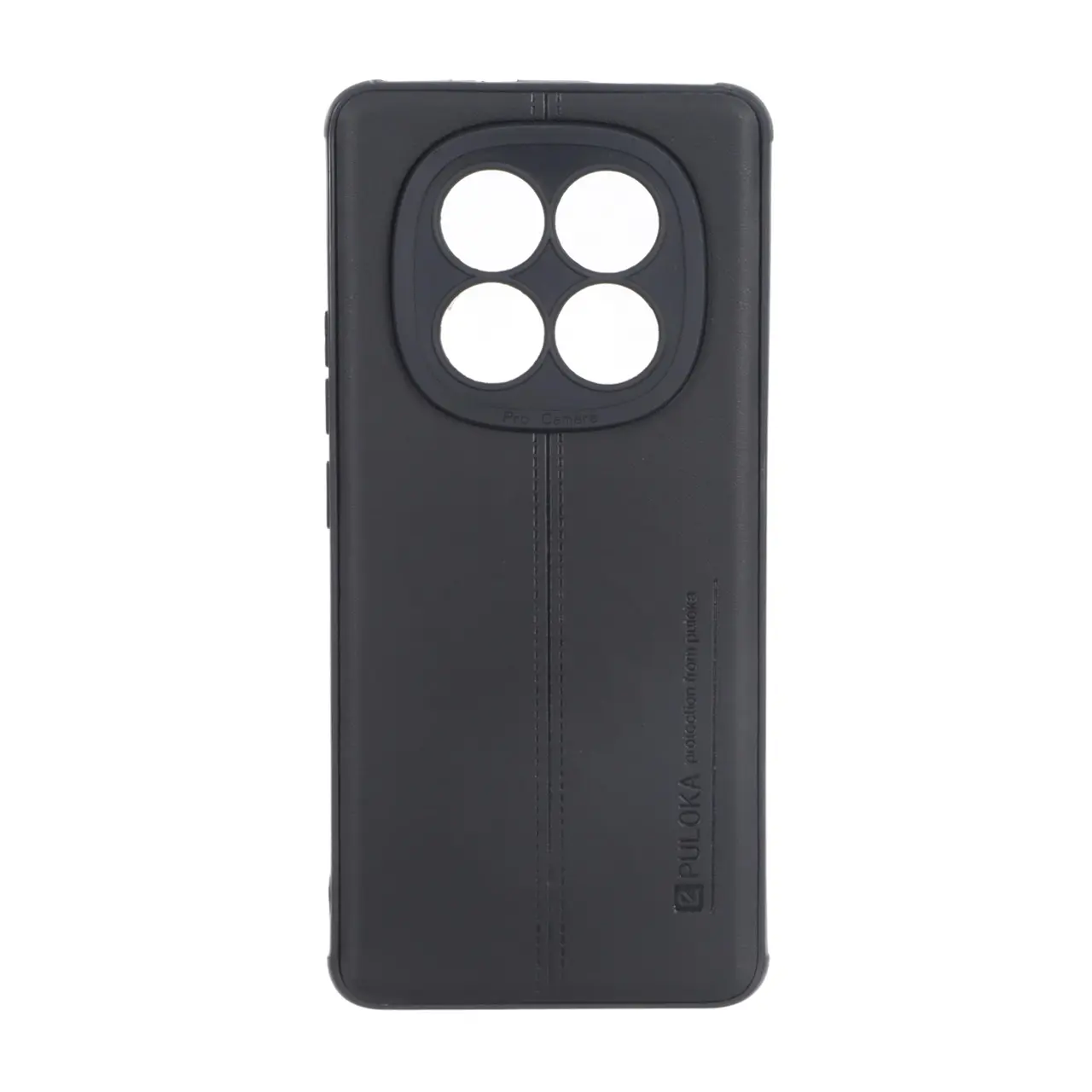 قاب Puloka طرح چرم دوخت دار محافظ لنزدار Xiaomi Redmi Note 15 / Poco M8 5G - مشکی
