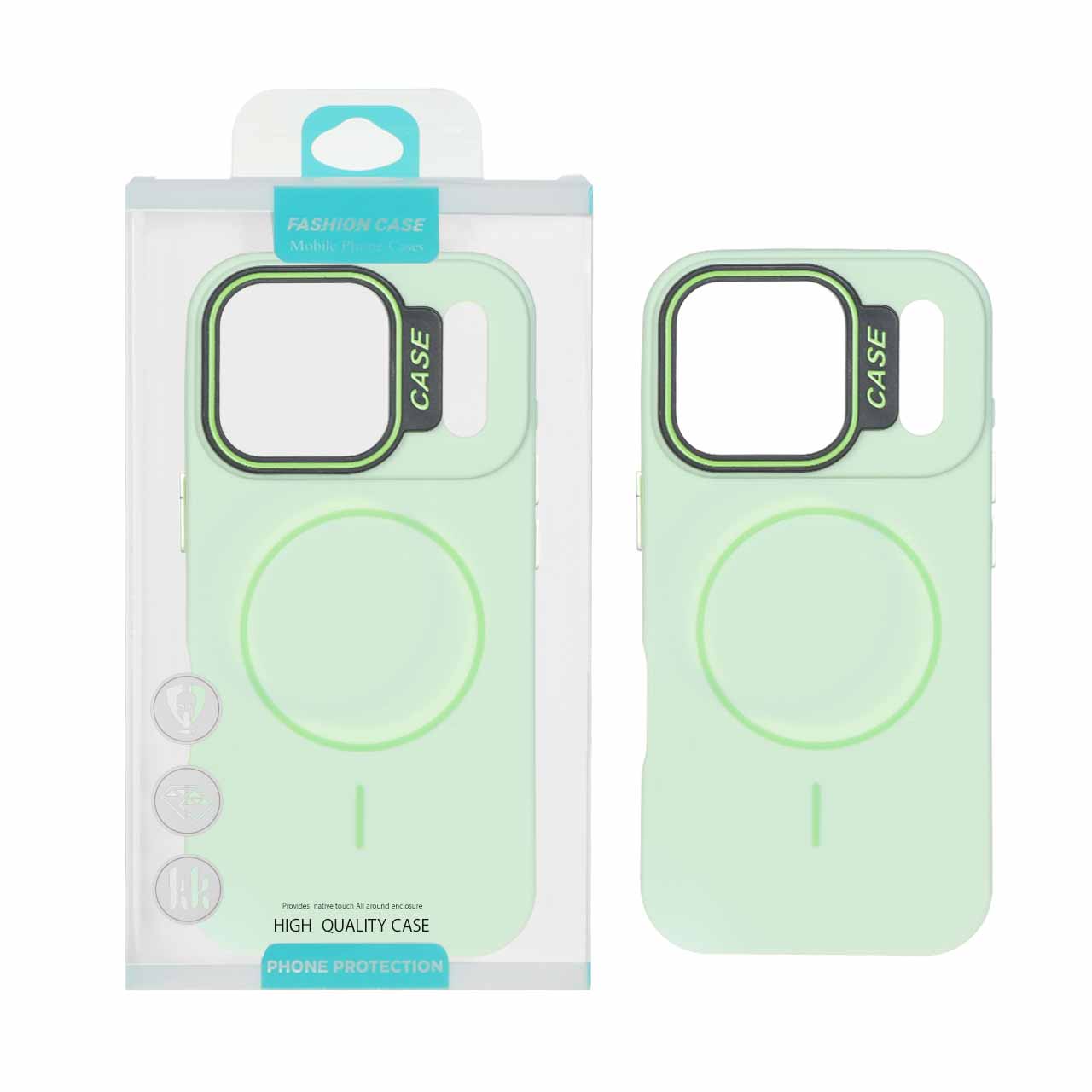 قاب طرح سیلیکون Magsafe پاستیلی Apple iPhone 17 Pro - سبز