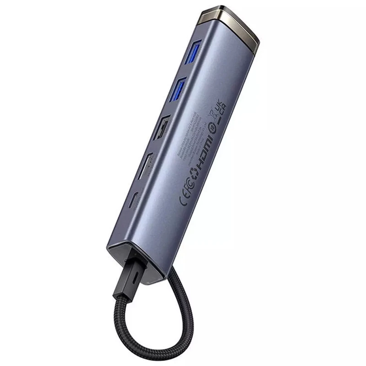 هاب 6 پورت Baseus مدل Clarity BS-OH164 خاکستری با گارانتی آونگ