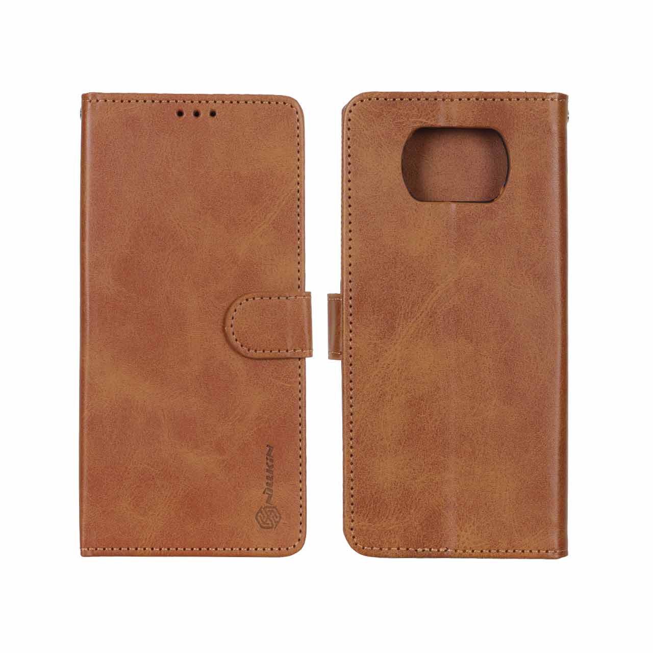 کیف چرمی مگنتی نیلکین مدل Qin مناسب برای شیائومی پوکو X3، پوکو X3 پرو و پوکو X3 NFC رنگ عسلی