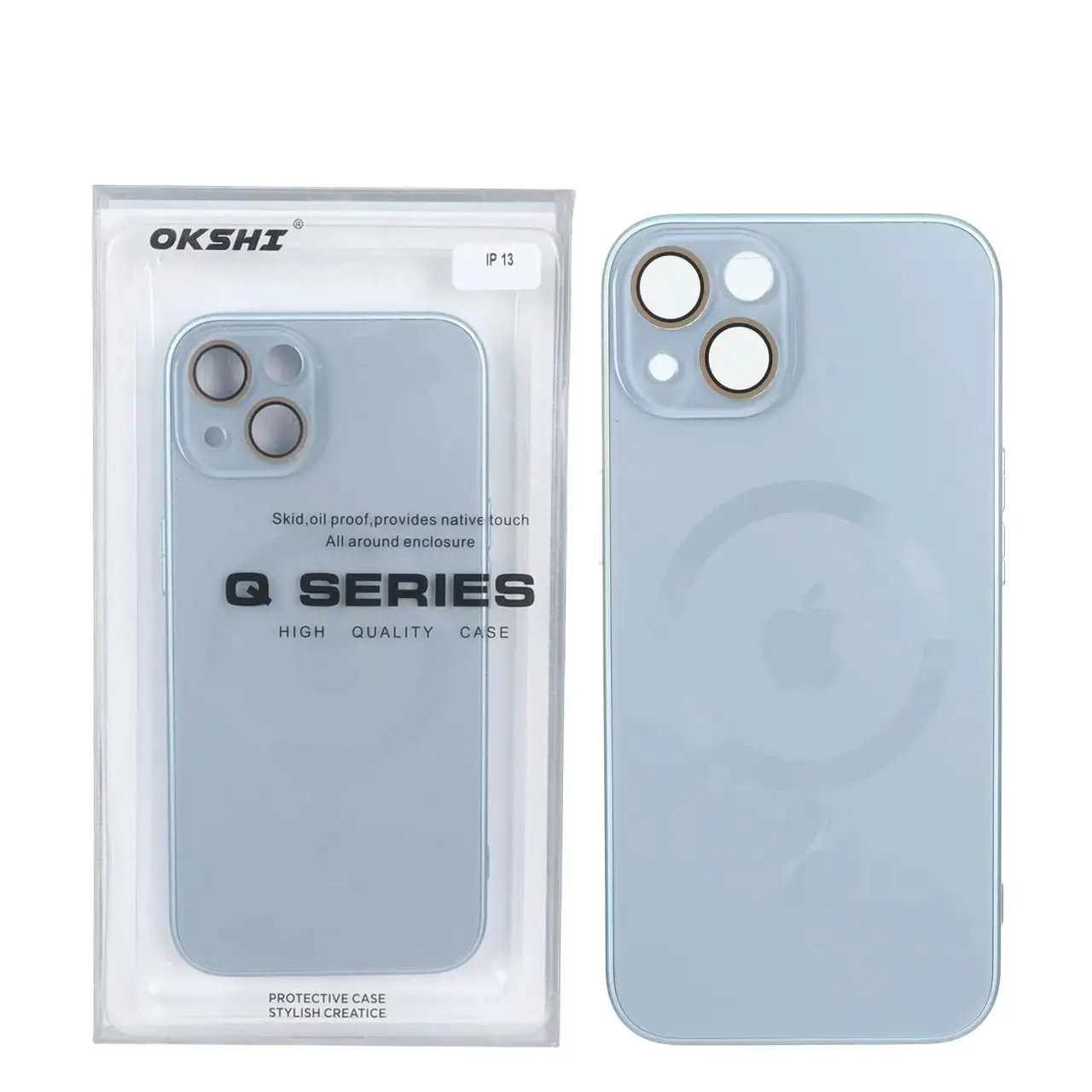 قاب PVD MagSafe Qseries ضدخش لنز گلس دار آبی مناسب برای آیفون 13 و آیفون 14
