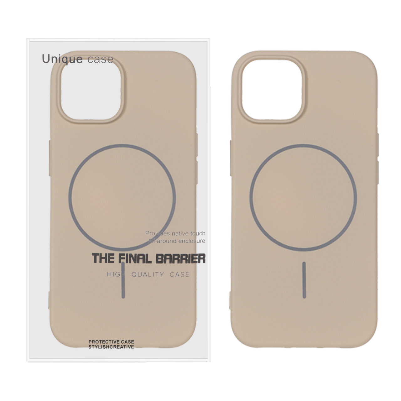 قاب سیلیکونی MagSafe محافظ لنزدار Apple iPhone 15 / iPhone 14 / iPhone 13 - صحرایی