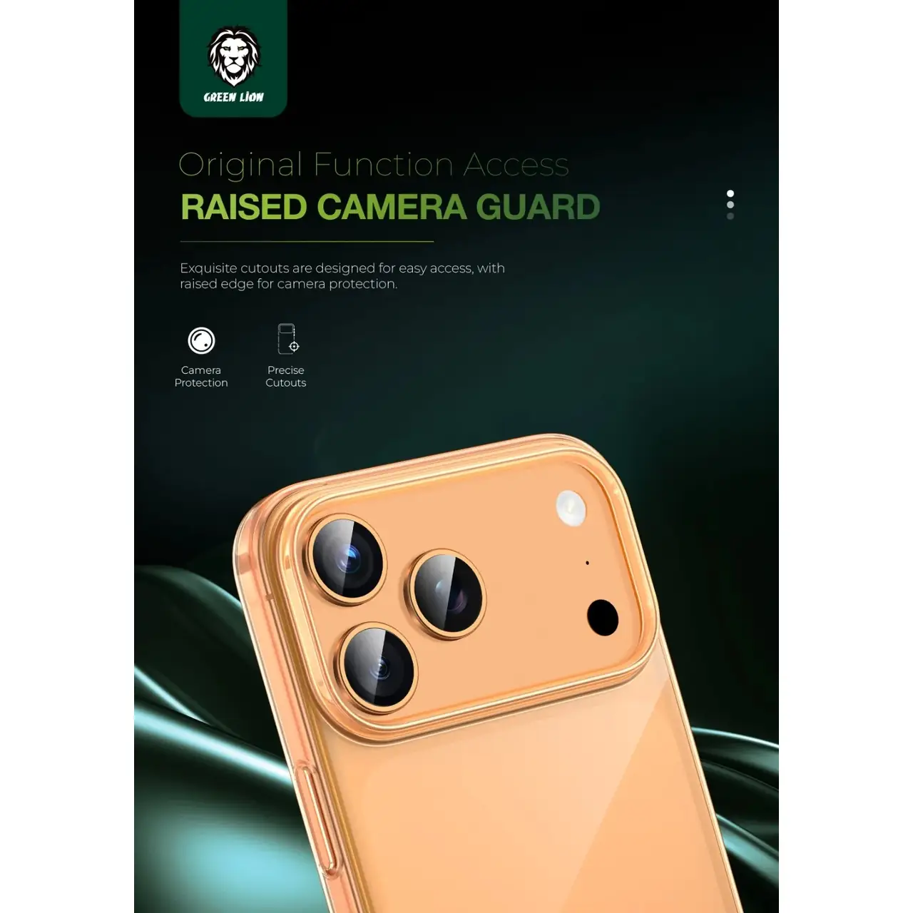 قاب شفاف Green Lion Delgado برای آیفون ۱۷ پرو (نارنجی)