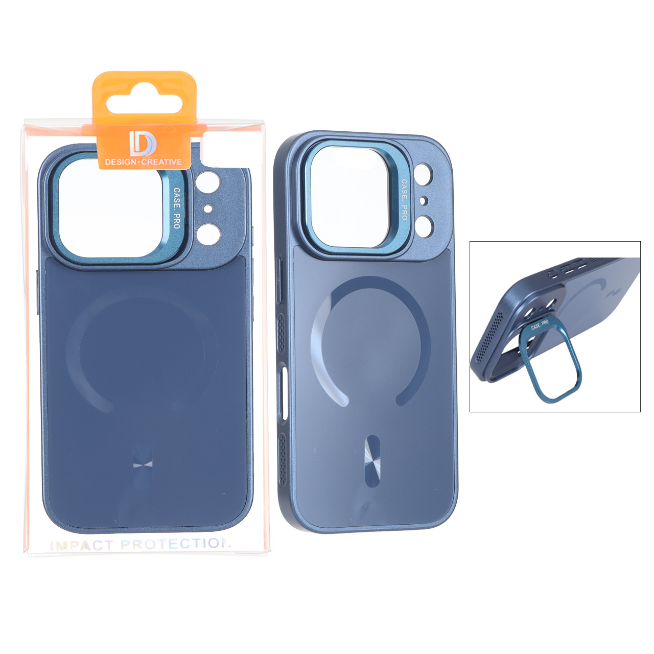 قاب اورجینال PVD Case Pro استندشو MagSafe مدل Apple iPhone 17 Pro - سرمه ای (پک دار)