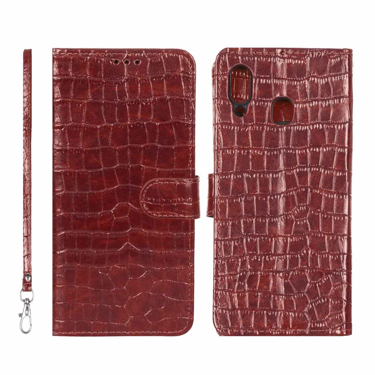 کیف مگنتی موبایل طرح کروکو MNC زرشکی مناسب برای سامسونگ گلکسی A30 و A20