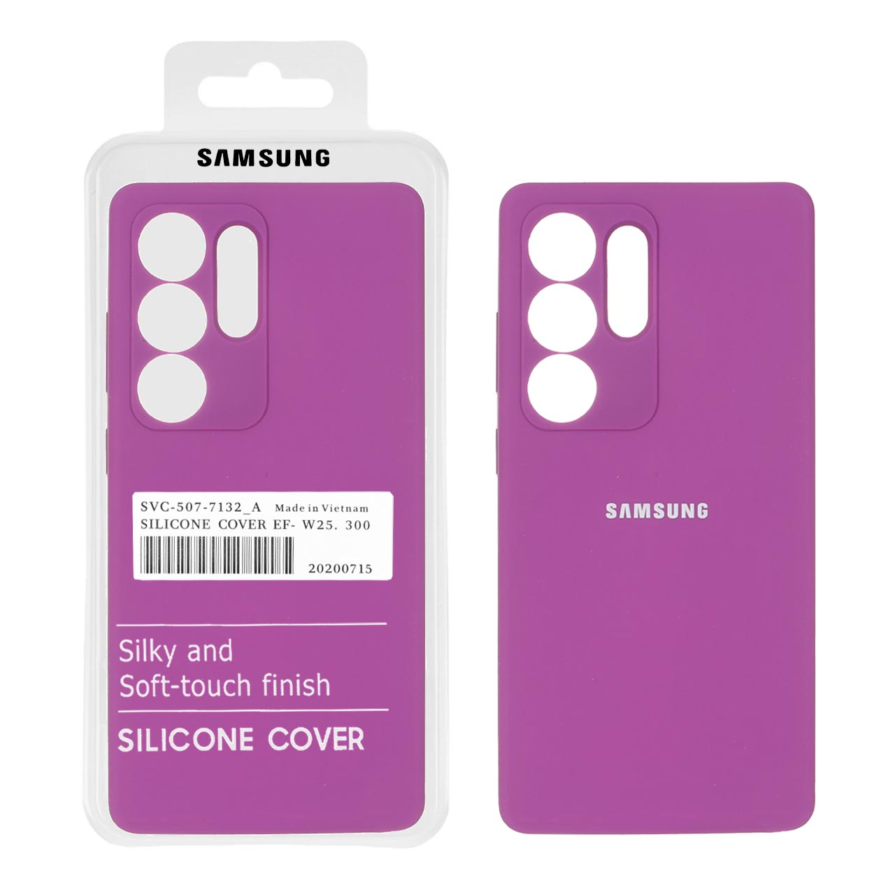 قاب سیلیکونی پاک کنی اورجینال درجه یک Samsung Galaxy S25 Ultra - ارغوانی (پک دار)
