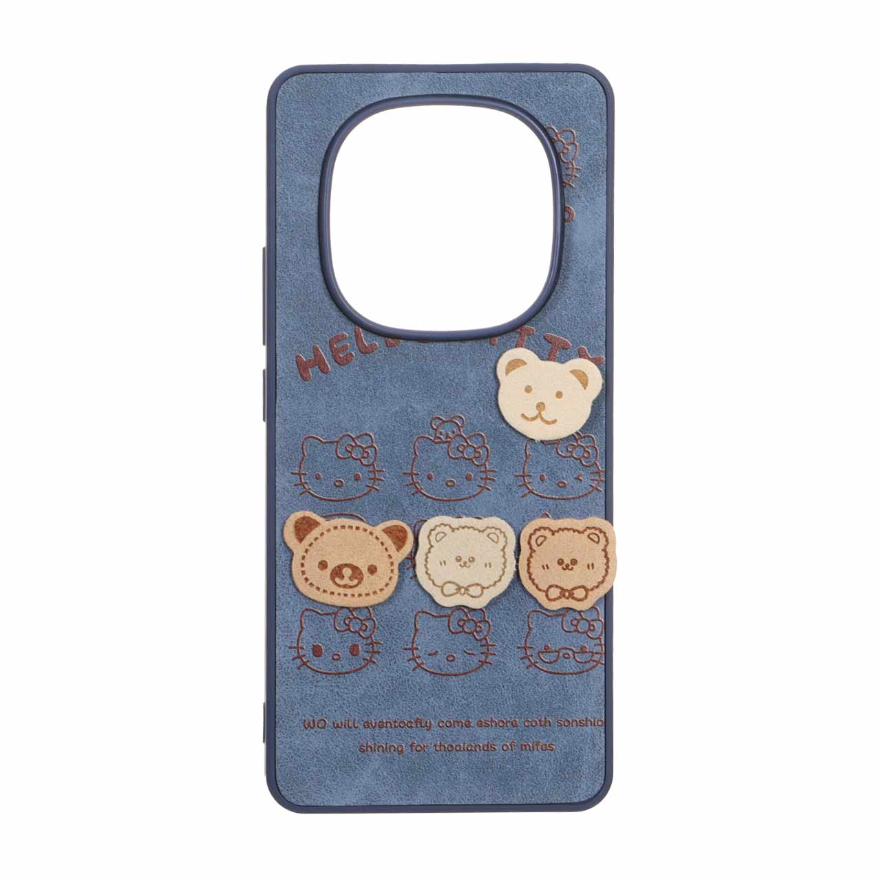 قاب طرح Hello Kitty و خرس نمدی برجسته جیر مناسب برای شیائومی ردمی نوت ۱۴ پرو 4G