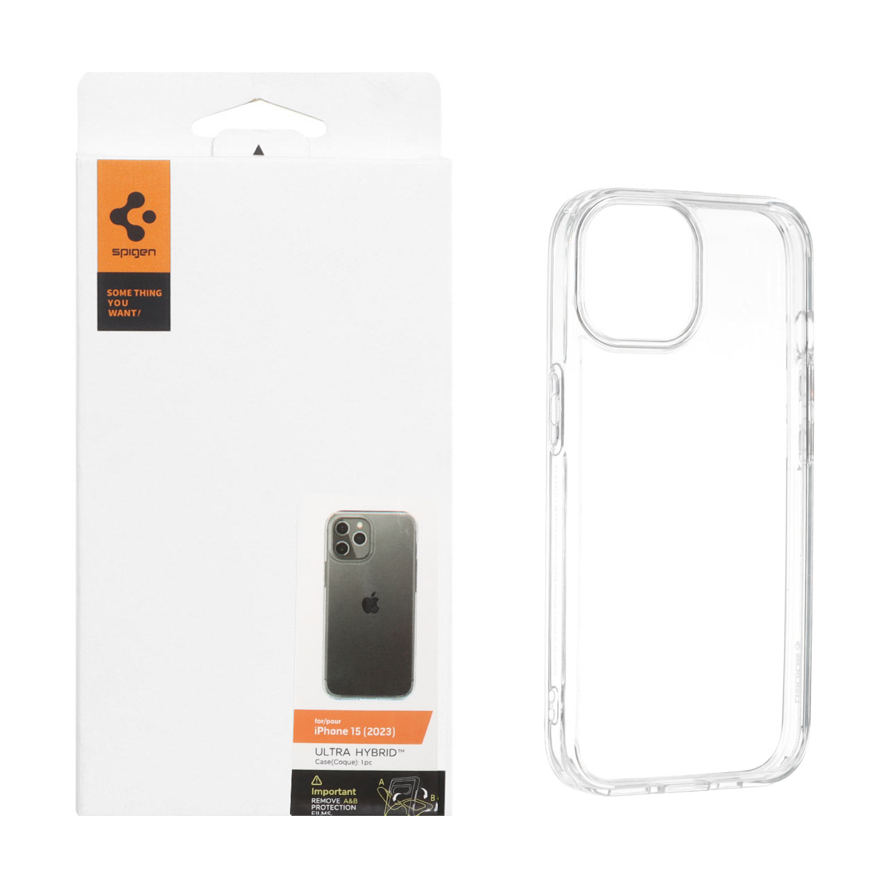 قاب اورجینال Spigen ULTRA HYBRID شفاف مناسب برای آیفون 15، آیفون 14 و آیفون 13