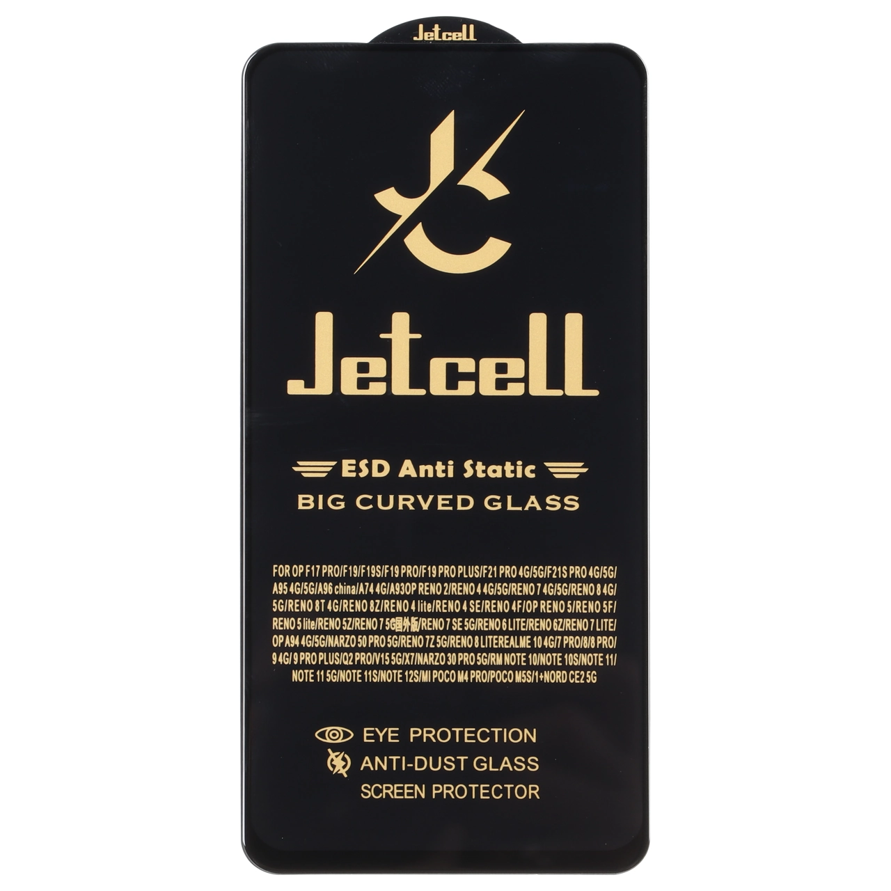 محافظ صفحه نمایش شیشه ای Full Cover ESD Anti Static - JET Cell مدل Xiaomi Redmi Note 12S / Redmi Note 11 4G / Redmi Note 11S / Redmi Note 10 4G / Redmi Note 10S / Poco M5S / Poco M4 Pro 4G