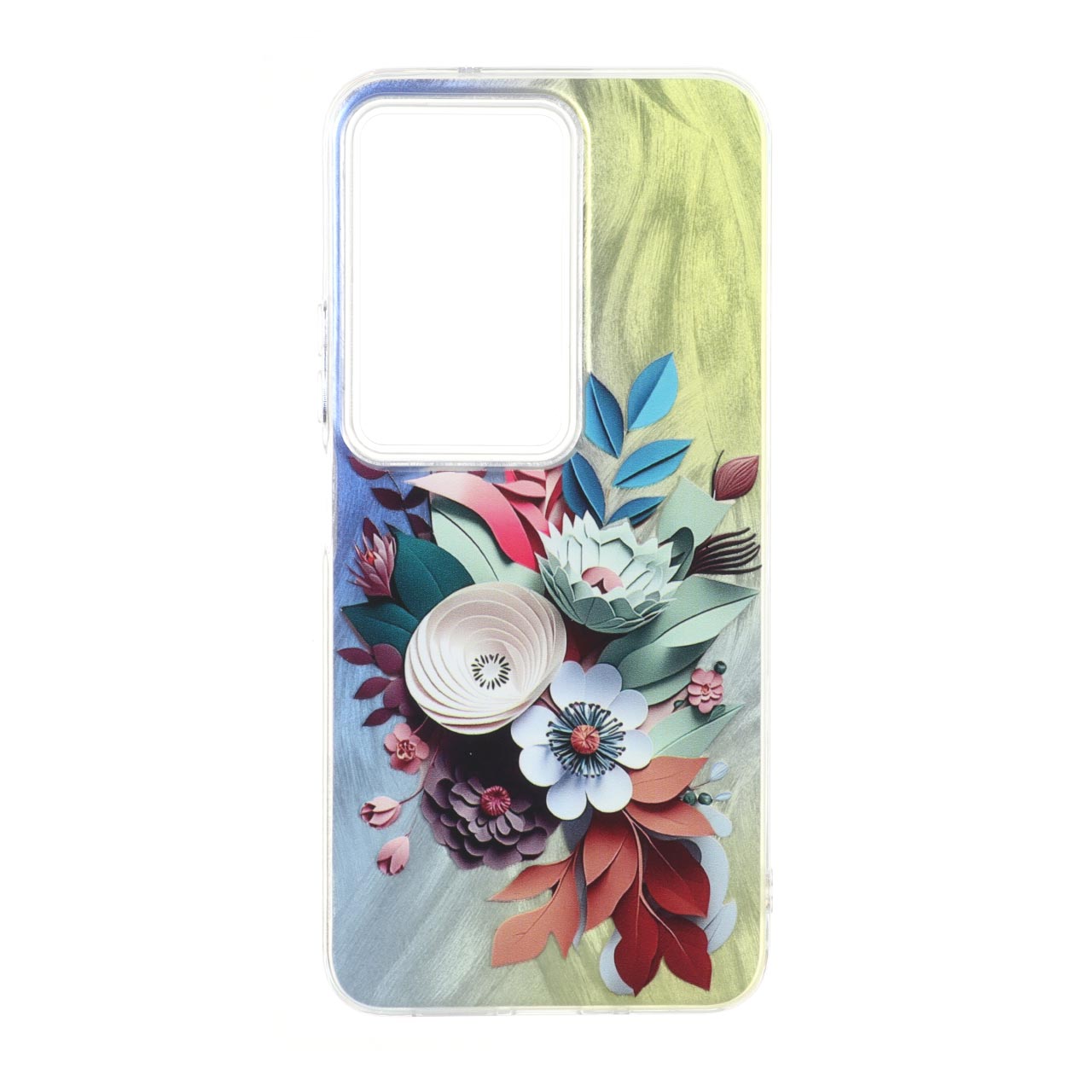 قاب طرح اطلسی Flower دور شفاف مناسب برای شیائومی ردمی 15 فورجی