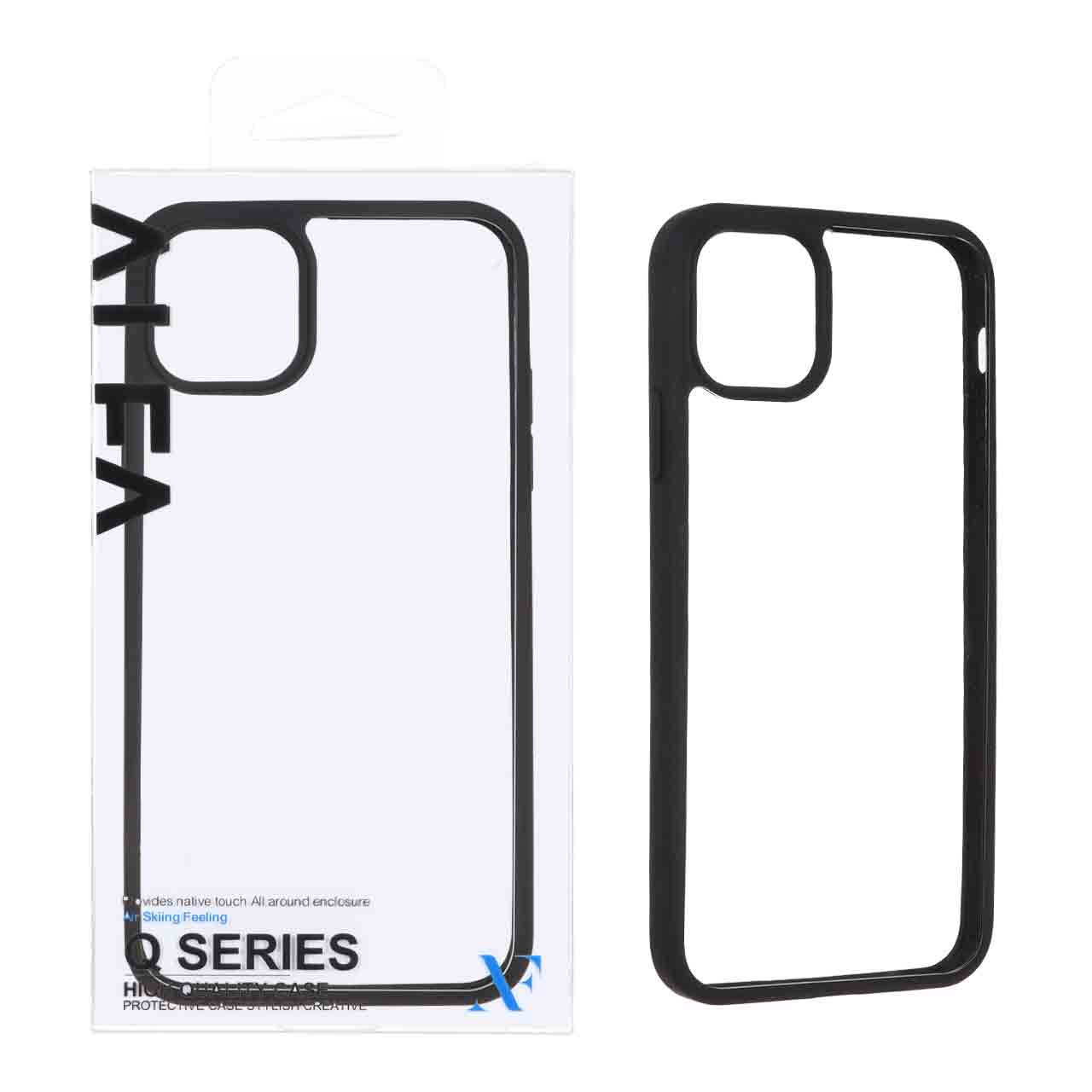 قاب اورجینال Q Series شفاف آلفا فریم مشکی مناسب برای آیفون 11 پرو مکس (پک دار)