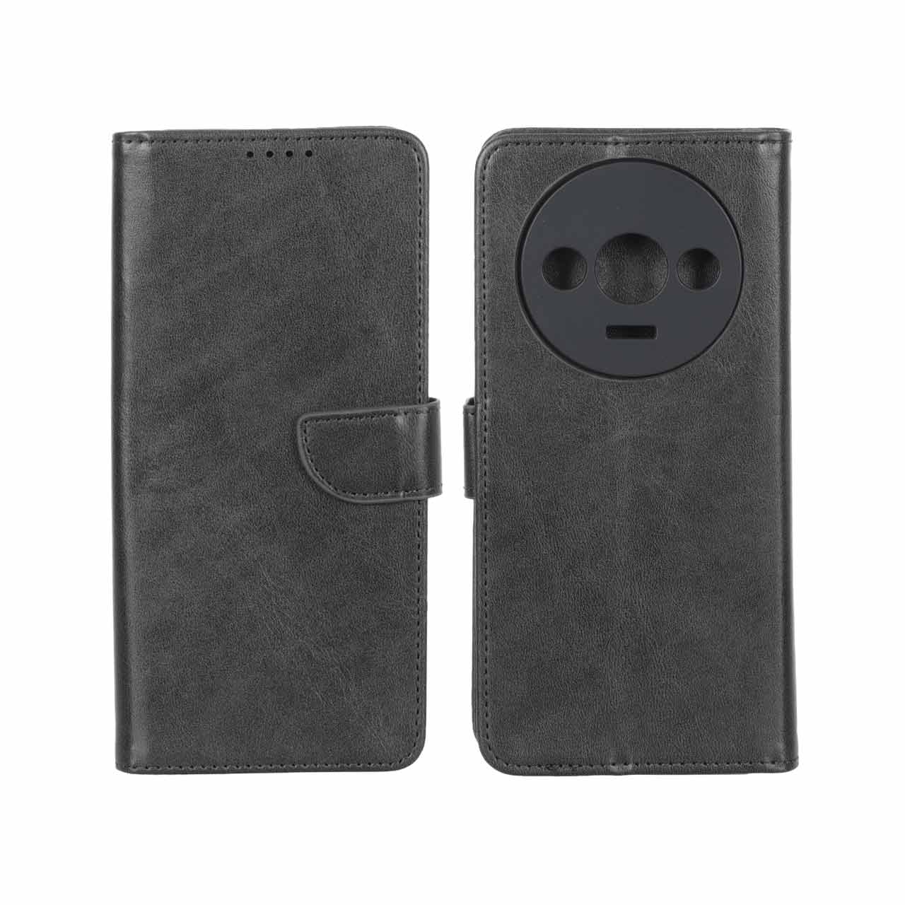 کیف چرمی مگنتی محافظ لنزدار مناسب برای شیائومی ردمی A3، A3x و پوکو C61 - مشکی