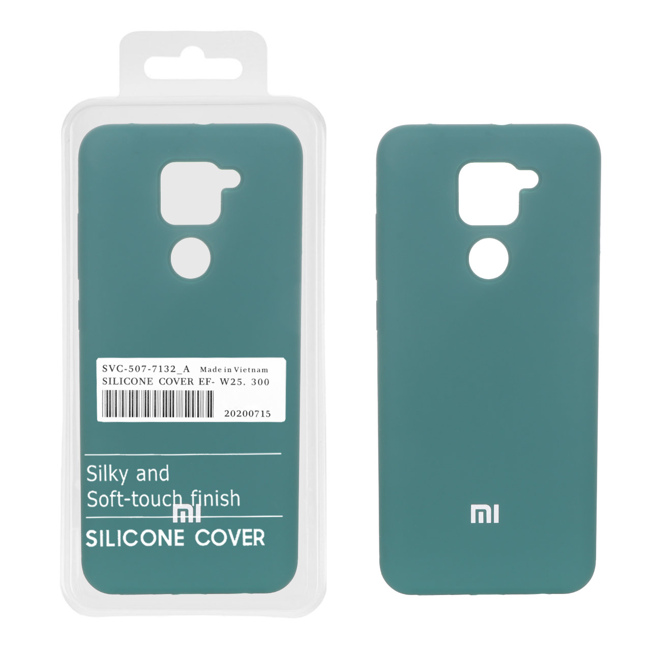 قاب سیلیکونی پاک کنی اورجینال درجه یک Xiaomi Redmi Note 9 / Redmi 10X 5G / Redmi 10X Pro 5G - سبز (پک دار)