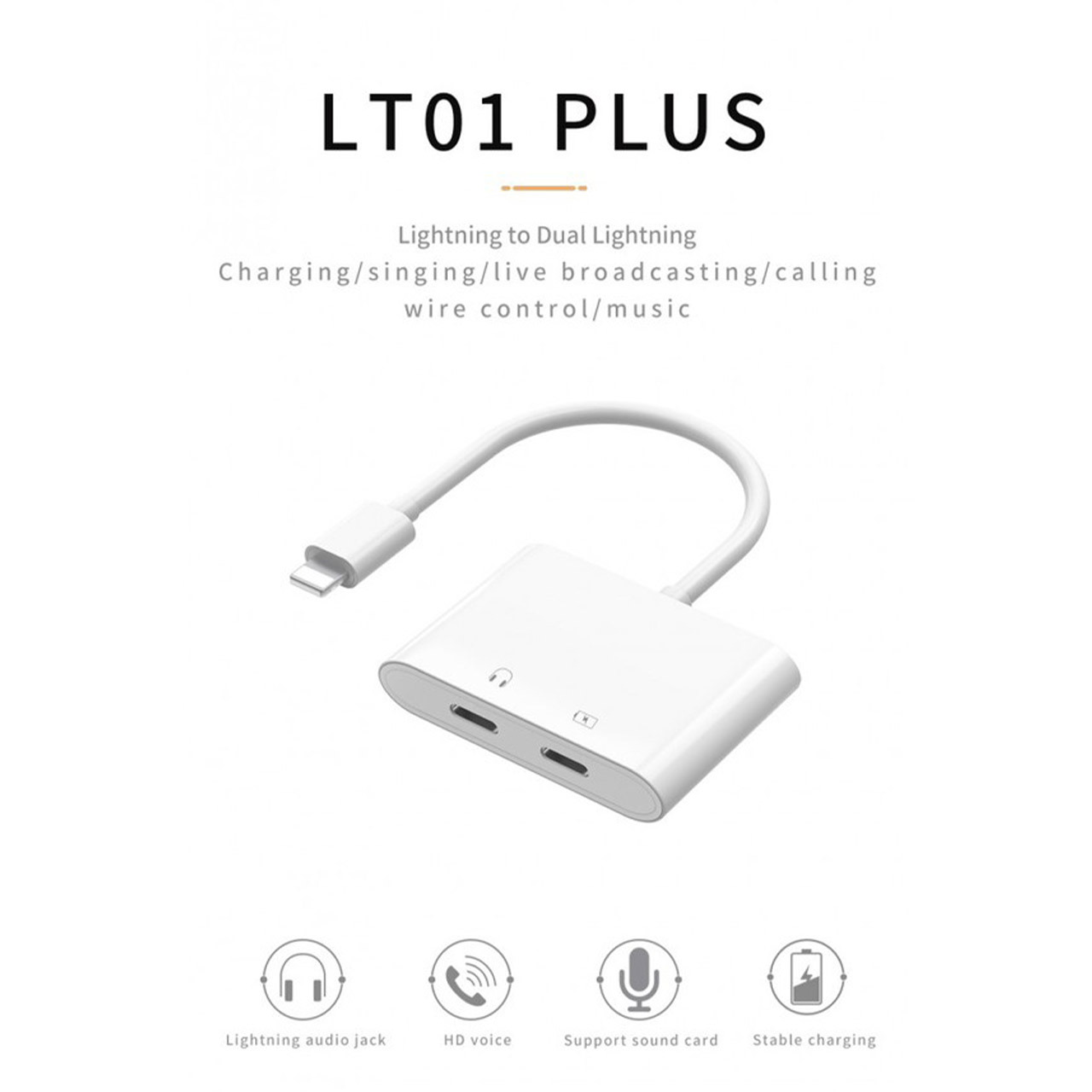 تبدیل 2 به 1 آیفون Wiwu مدل LT01PLUS - سفید