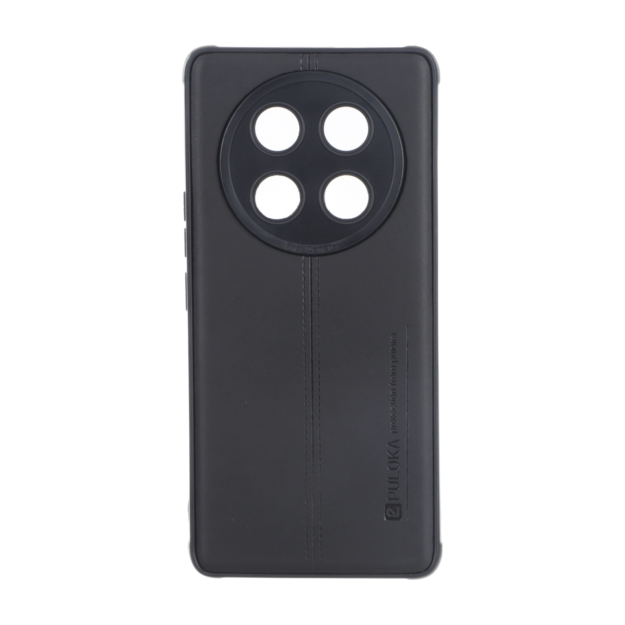 قاب Puloka طرح چرم دوخت دار محافظ لنزدار Honor X9c - مشکی