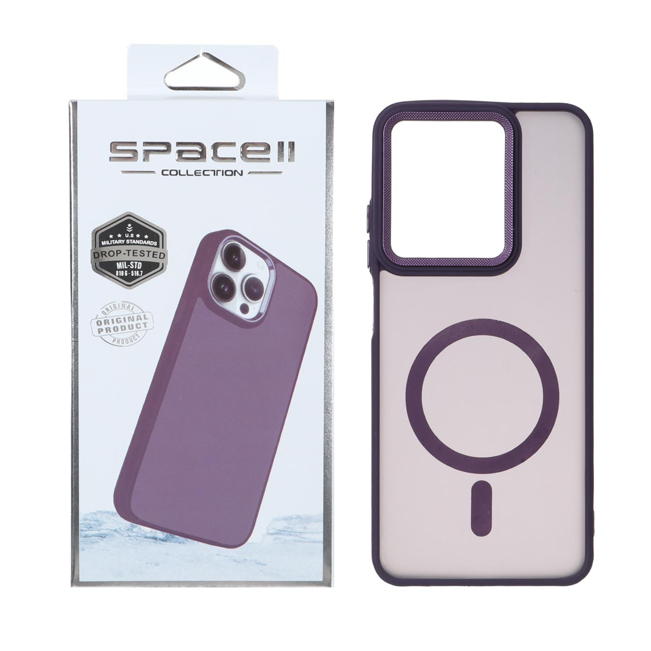 قاب Space مات لنز کربن طرح مگ سیف بنفش مناسب برای شیائومی ردمی A5 و پوکو C71