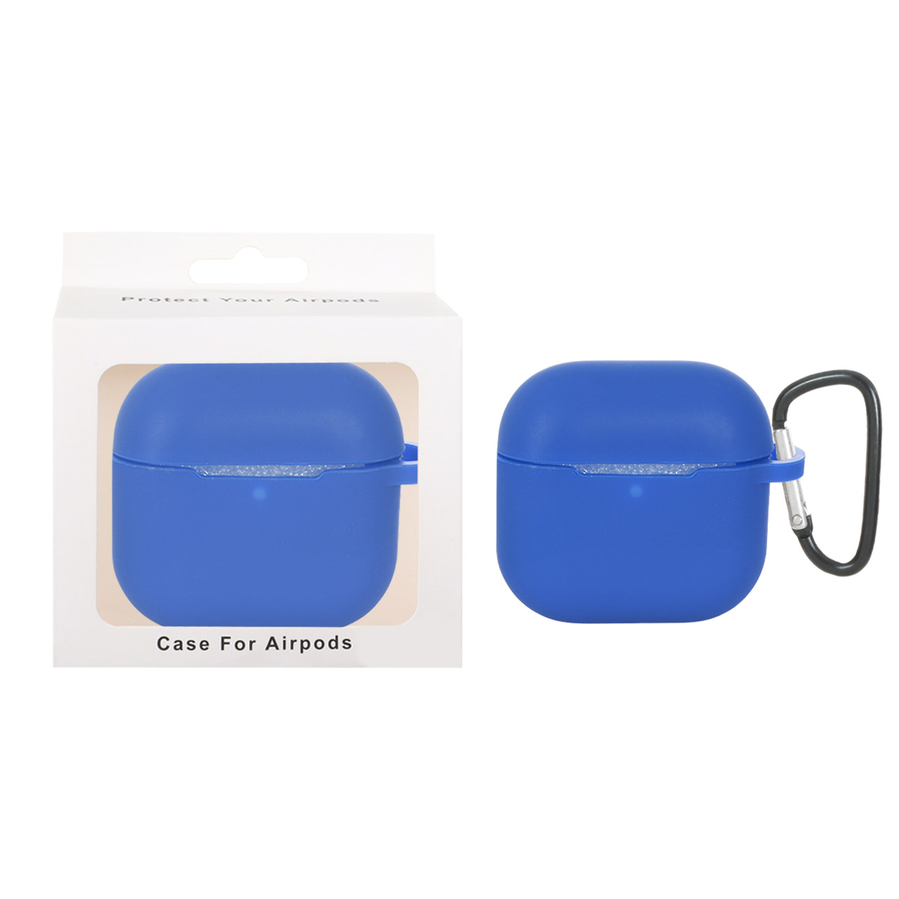 کاور محافظ سیلیکونی آبی کاربنی (ضخیم) مناسب برای Apple Airpods 4