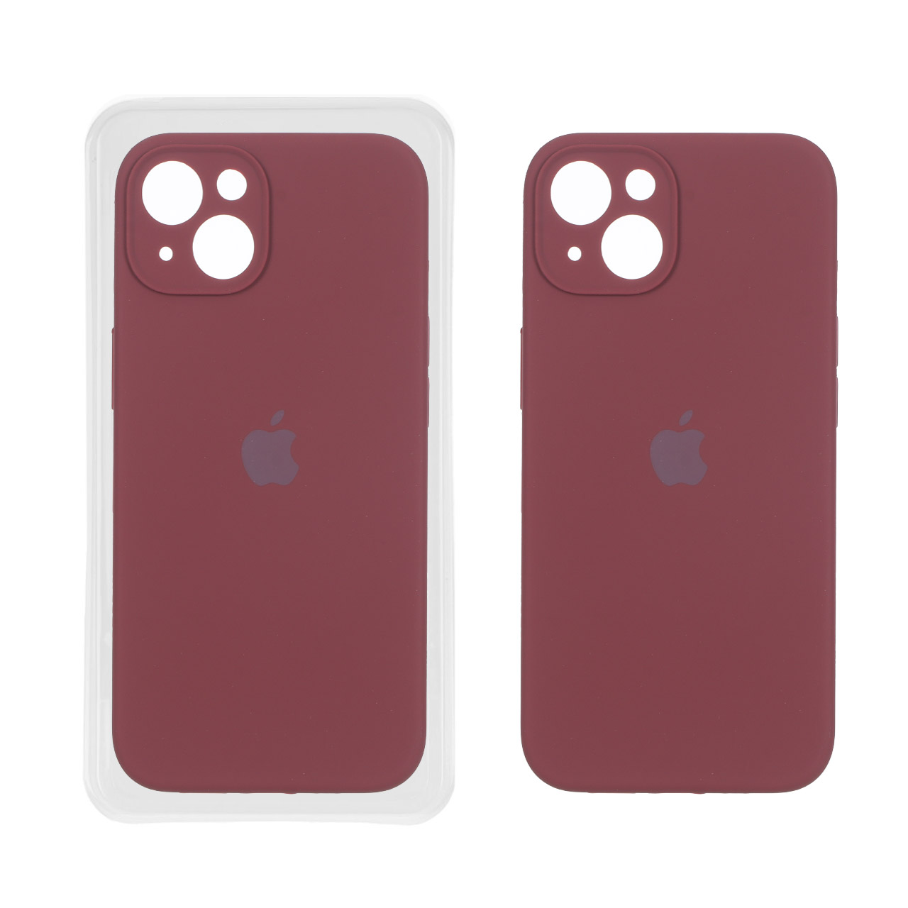 قاب سیلیکونی پاک کنی اورجینال ++A مدل Apple iPhone 13 / iPhone 14 - زرشکی (پک دار)