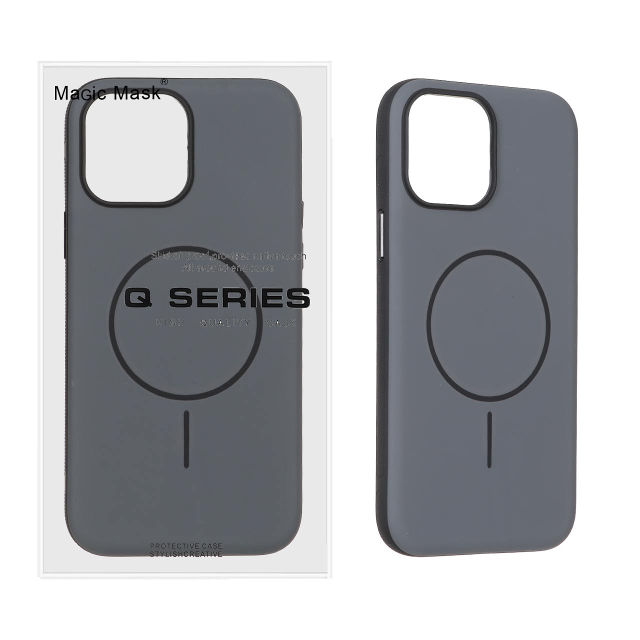 قاب مگ سیف Q Series Defender Shield پشت سخت مشکی مناسب برای آیفون 13 پرو مکس