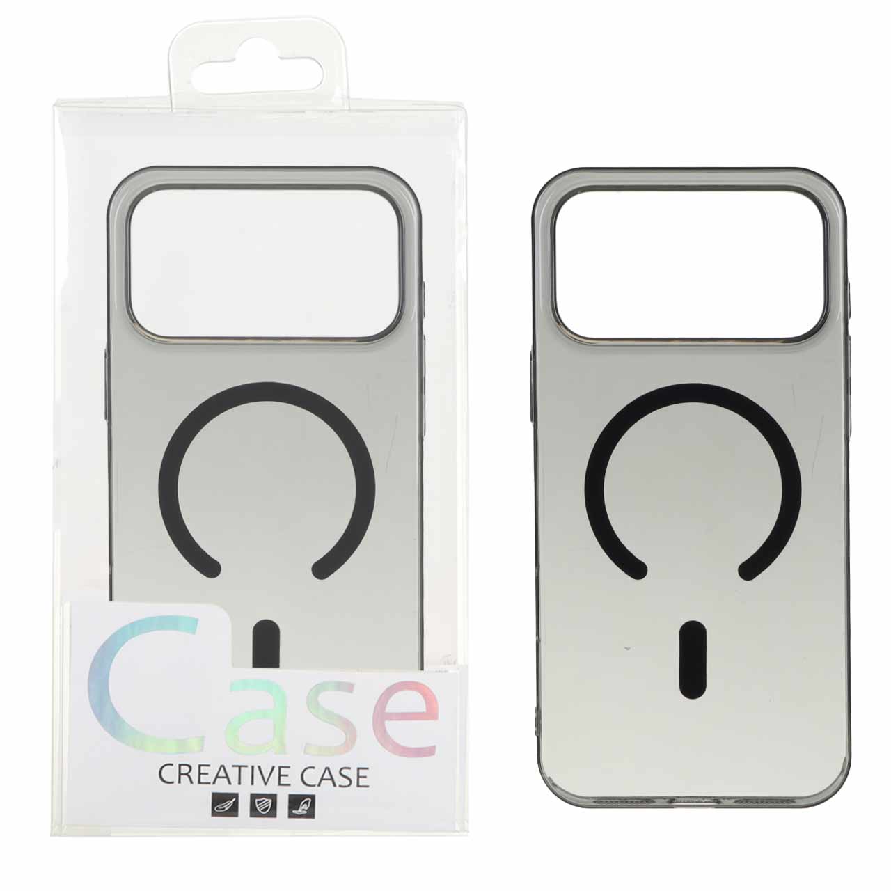قاب اورجینال کریستالی MagSafe شفاف Creative مدل Apple iPhone 17 Pro Max - مشکی (پک دار)