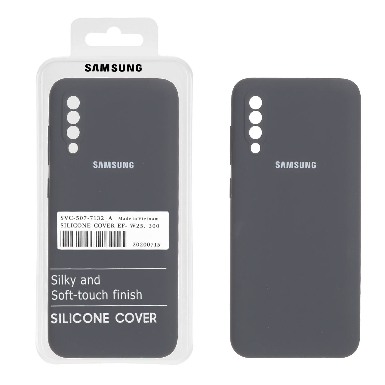 قاب سیلیکونی پاک کنی اورجینال درجه یک Samsung Galaxy A70 / A70s - خاکستری (پک دار)