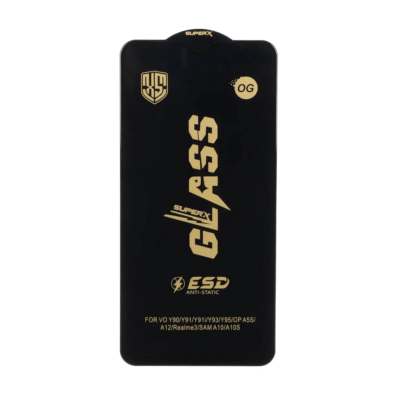 محافظ صفحه نمایش شیشه ای درجه یک Full Cover Super X OG - ESD OVOG مدل Samsung Galaxy A10 / A10s / M10 / M20 / M01s