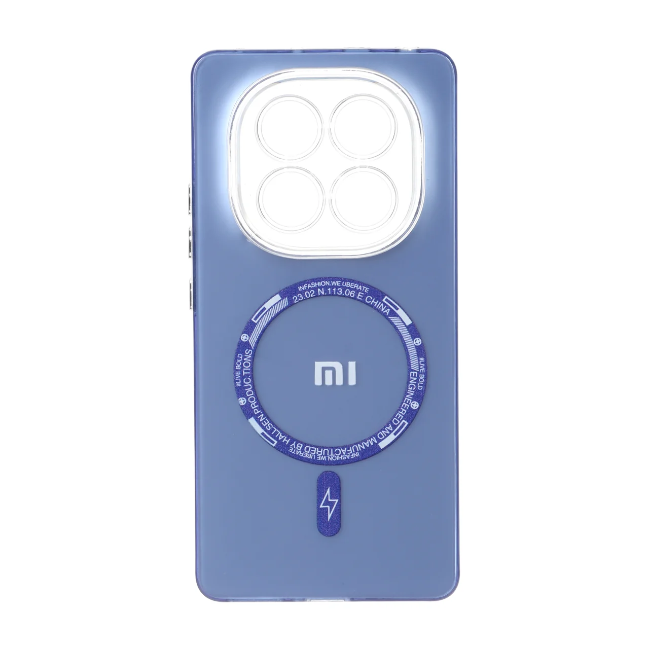 قاب طرح مگ سیف لنز شفاف لوگودار SO COOL آبی مناسب برای شیائومی ردمی نوت 14 پرو 4G