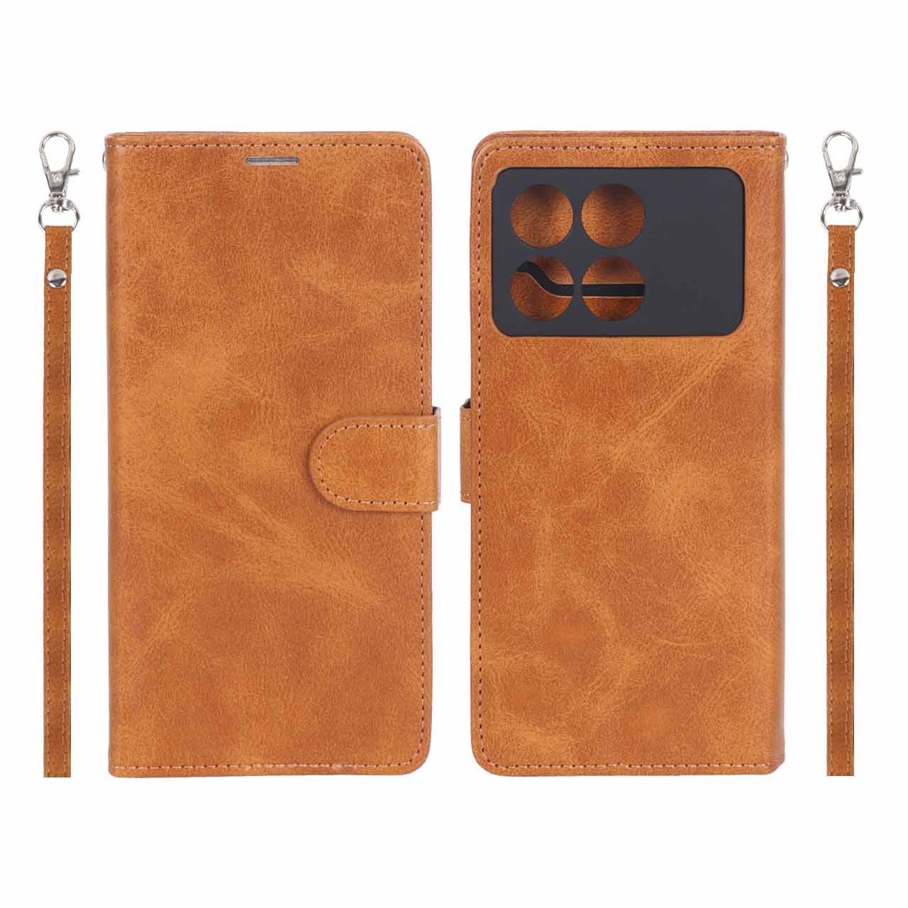 کیف موبایل مگنتی درجه یک داخل خز MNC Plus مدل Xiaomi Poco X6 Pro 5G / Redmi K70E - عسلی
