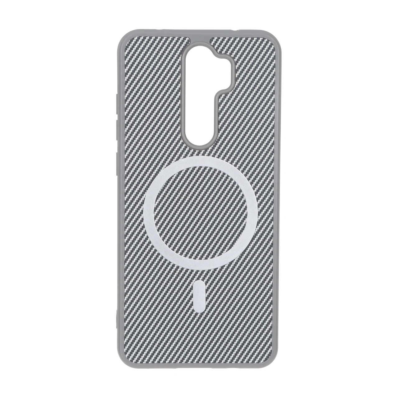 قاب هاشور MagSafe فلزی Xiaomi Redmi Note 8 Pro - طوسی