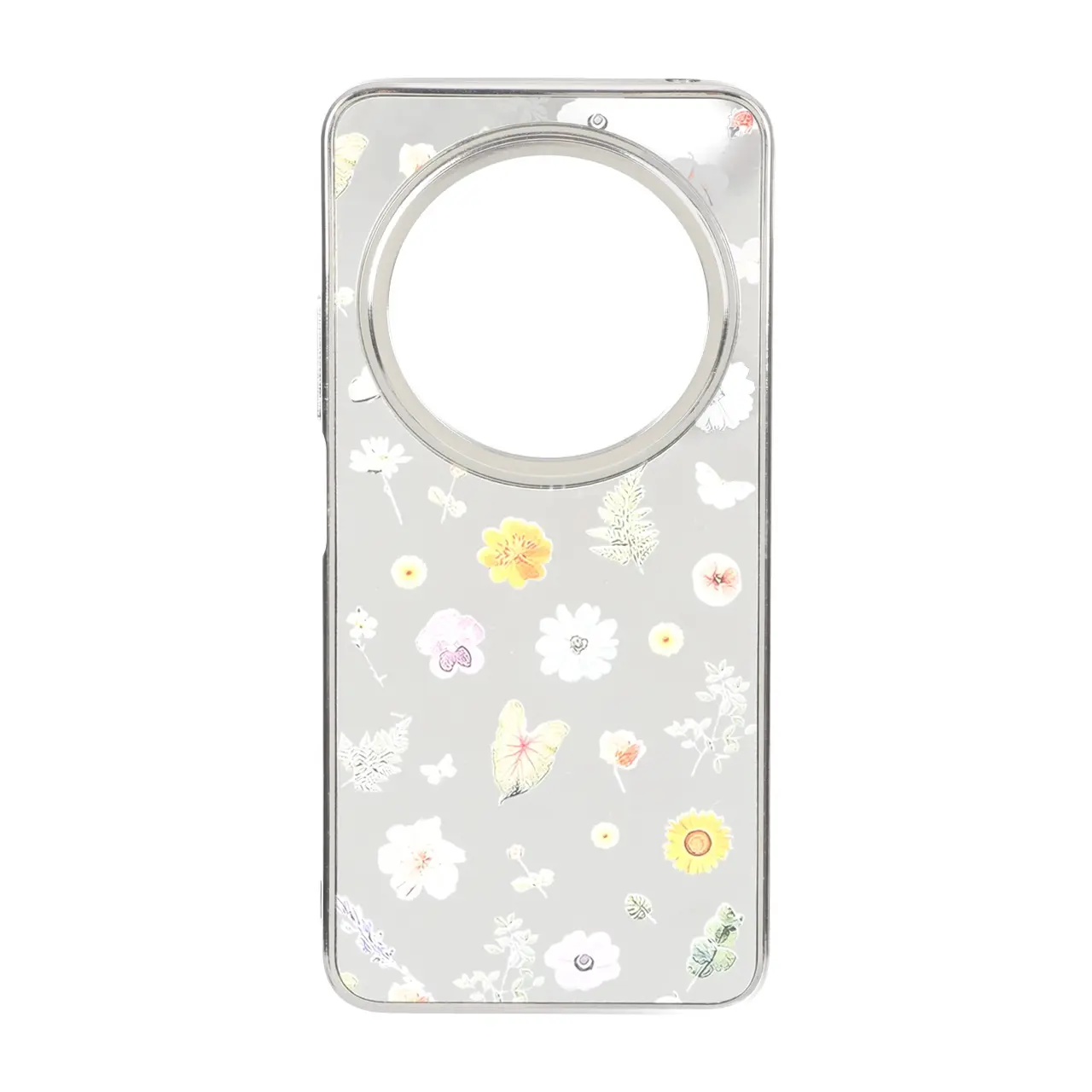 قاب آینه ای Silver طرح دار Xiaomi Redmi 14C / Redmi A3 Pro / Redmi A4 / Poco C75 - کد 75