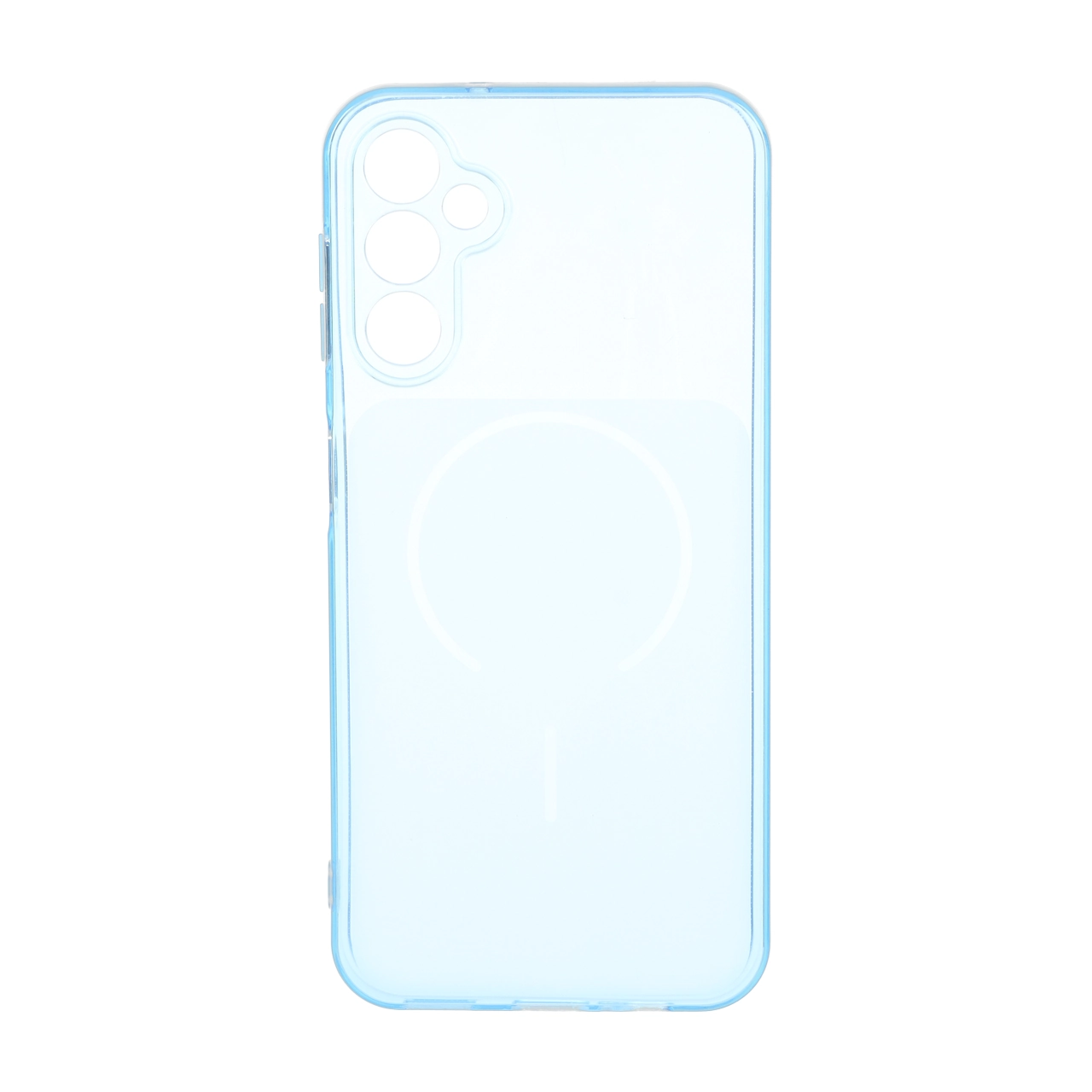 قاب ژله ای شفاف مستطیلی طرح مگ سیف محافظ لنزدار Samsung Galaxy A14 - آبی