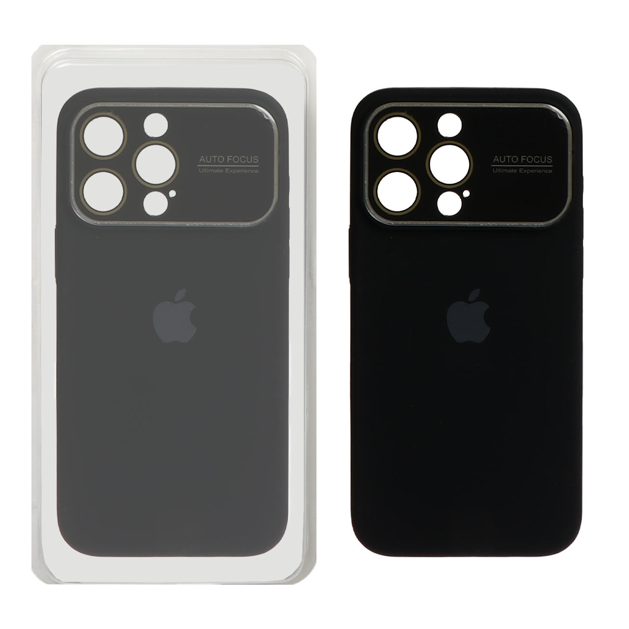 قاب سیلیکونی اورجینال Auto Focus محافظ لنز شیشه ای Apple iPhone 15 Pro Max - مشکی