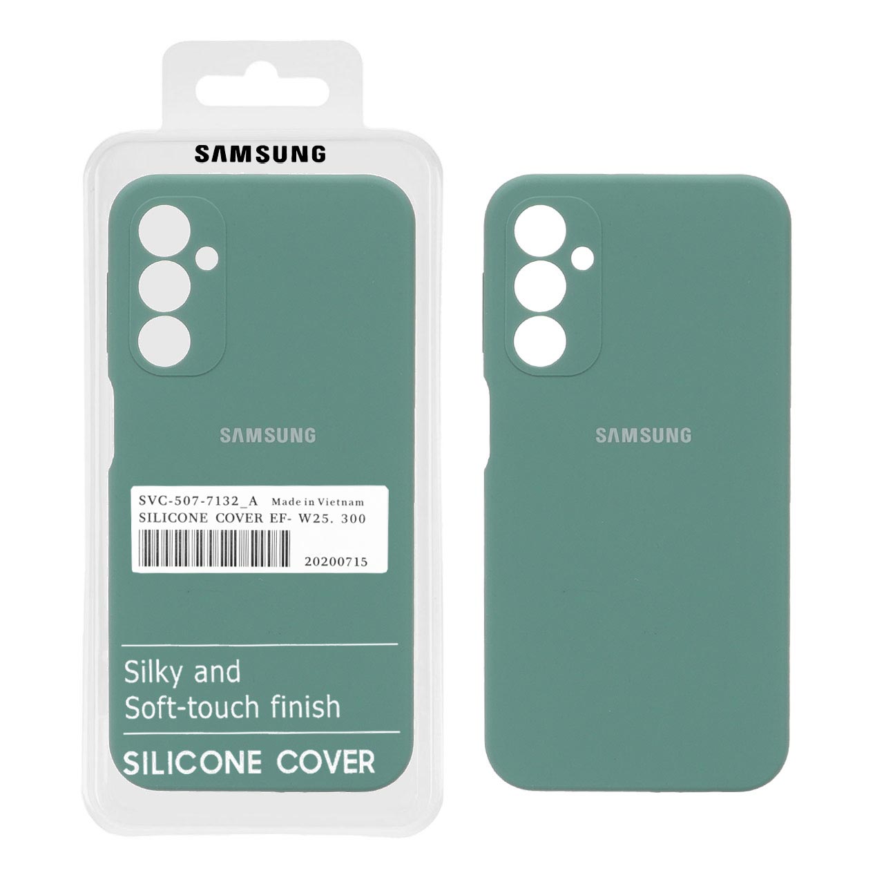 قاب سیلیکونی پاک کنی اورجینال درجه یک Samsung Galaxy A24 - سبز ارتشی (پک دار)