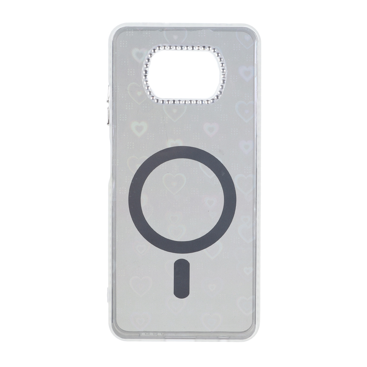 قاب طرح قلبی هولوگرامی مگ‌سیف نگین‌دار مناسب برای شیائومی Poco X3 / Poco X3 Pro / Poco X3 NFC