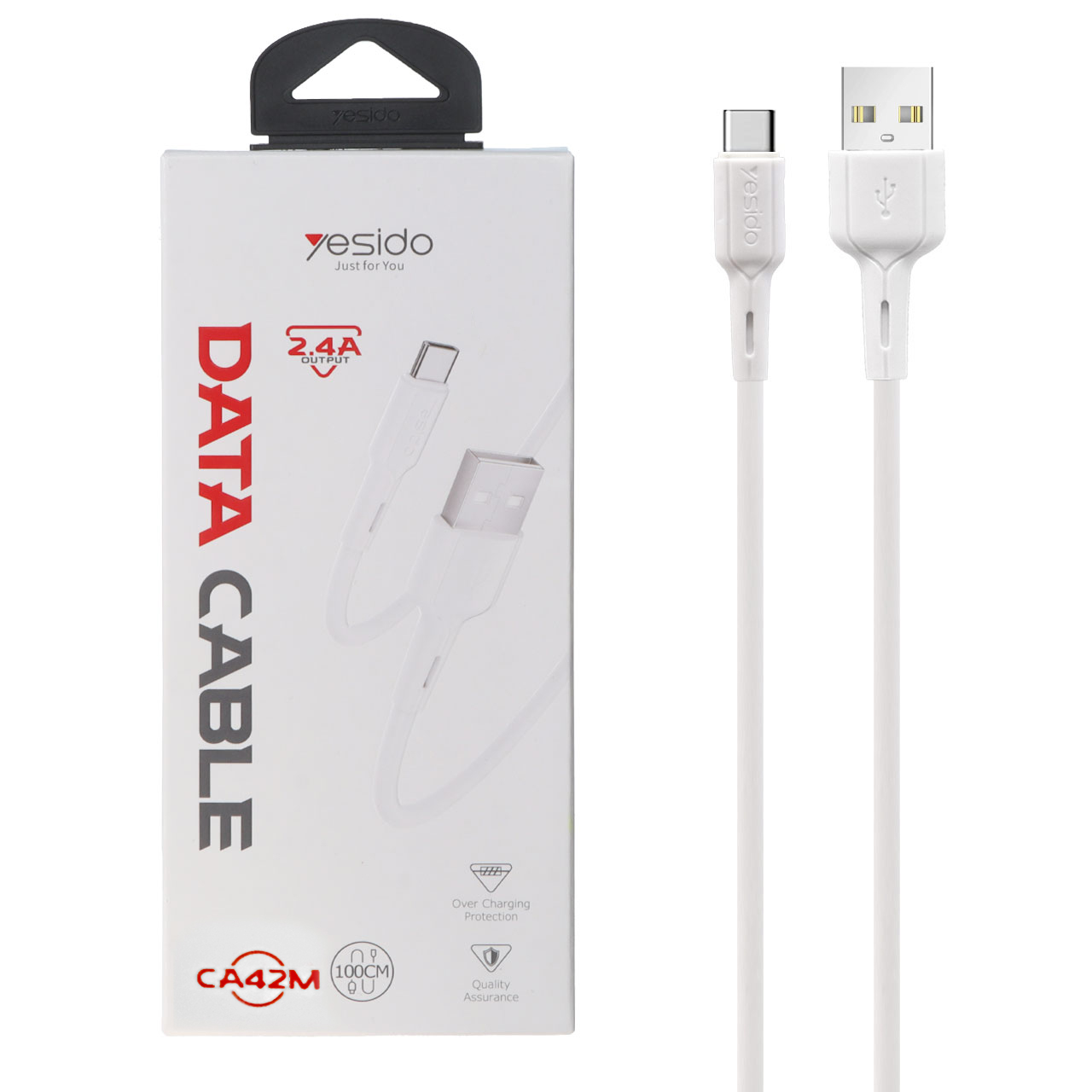 کابل شارژ و انتقال دیتای فست Yesido CA42M سفید Micro USB