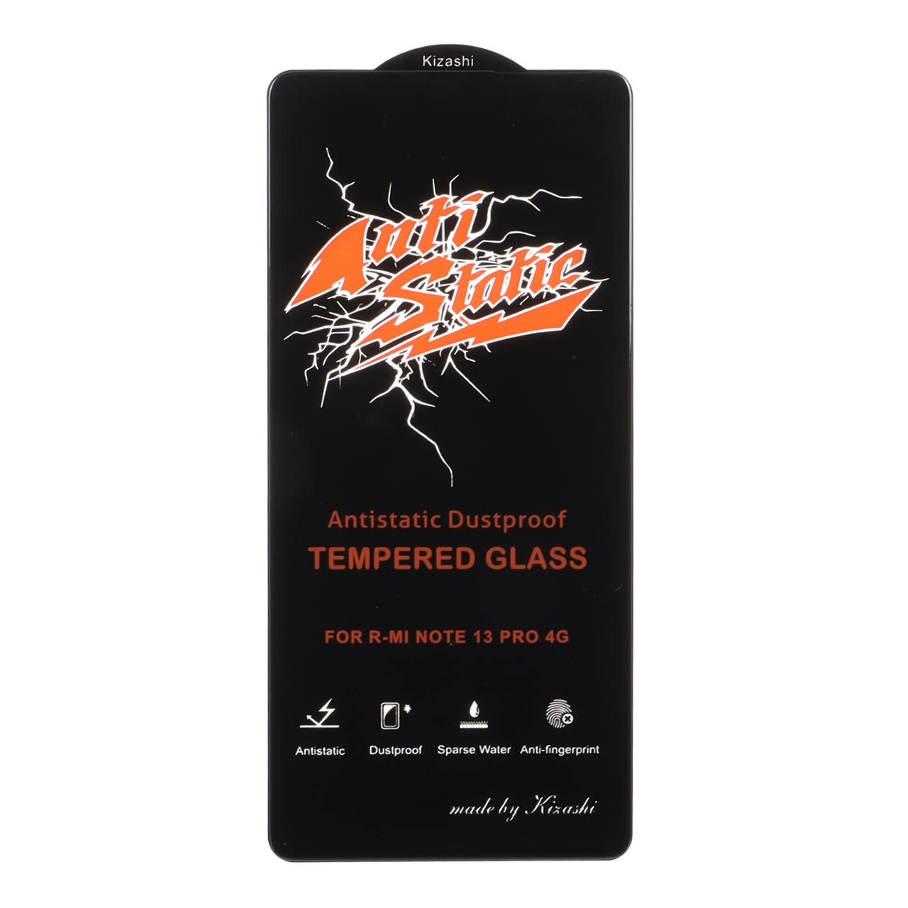 محافظ صفحه نمایش شیشه‌ای Full Cover Anti Static Kizashi مناسب برای شیائومی Redmi Note 14S / Note 13 Pro 4G / Poco M6 Pro 4G